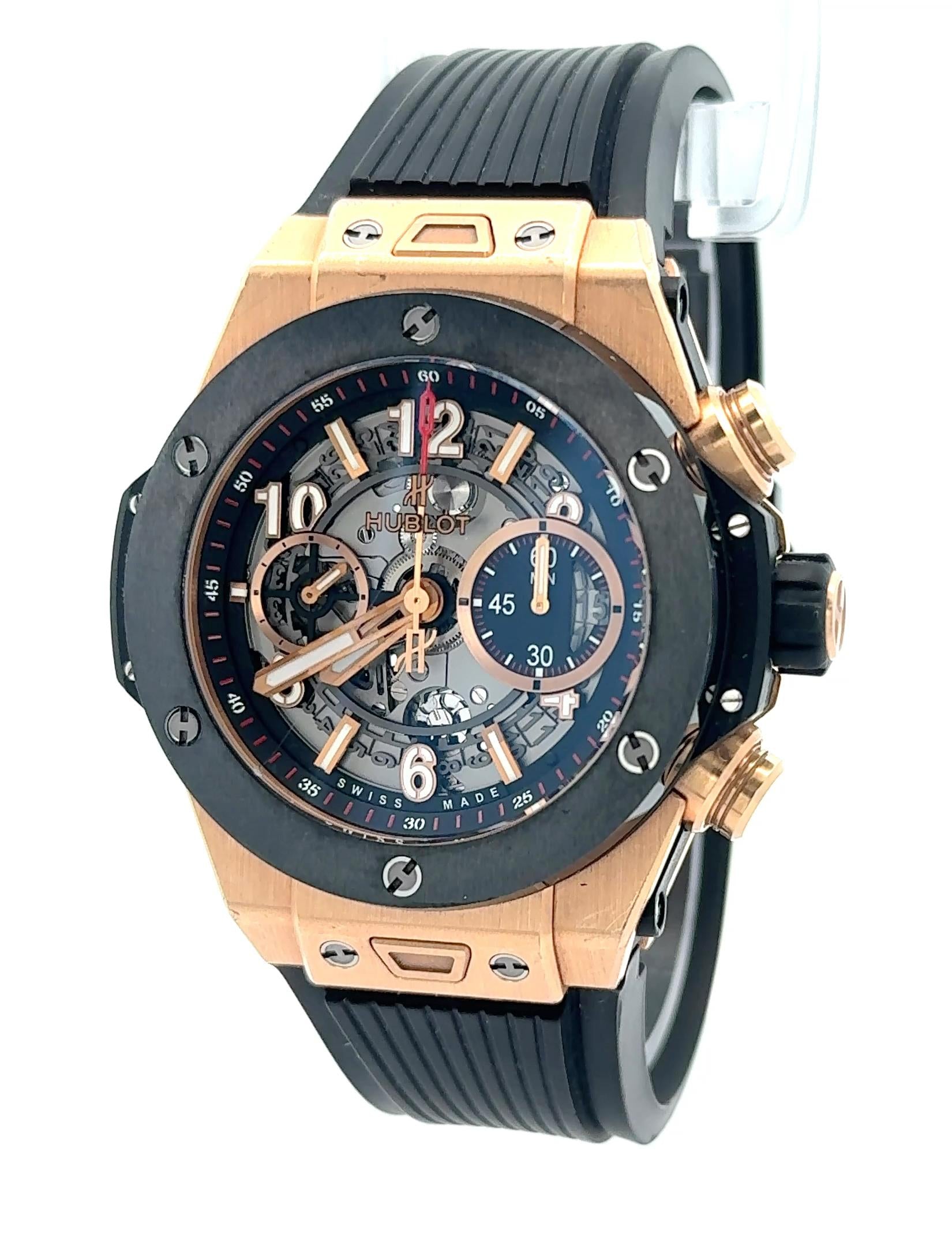 Hublot Big Bang Unico King Gold 18k Rose Gold Ceramic 44mm Watch