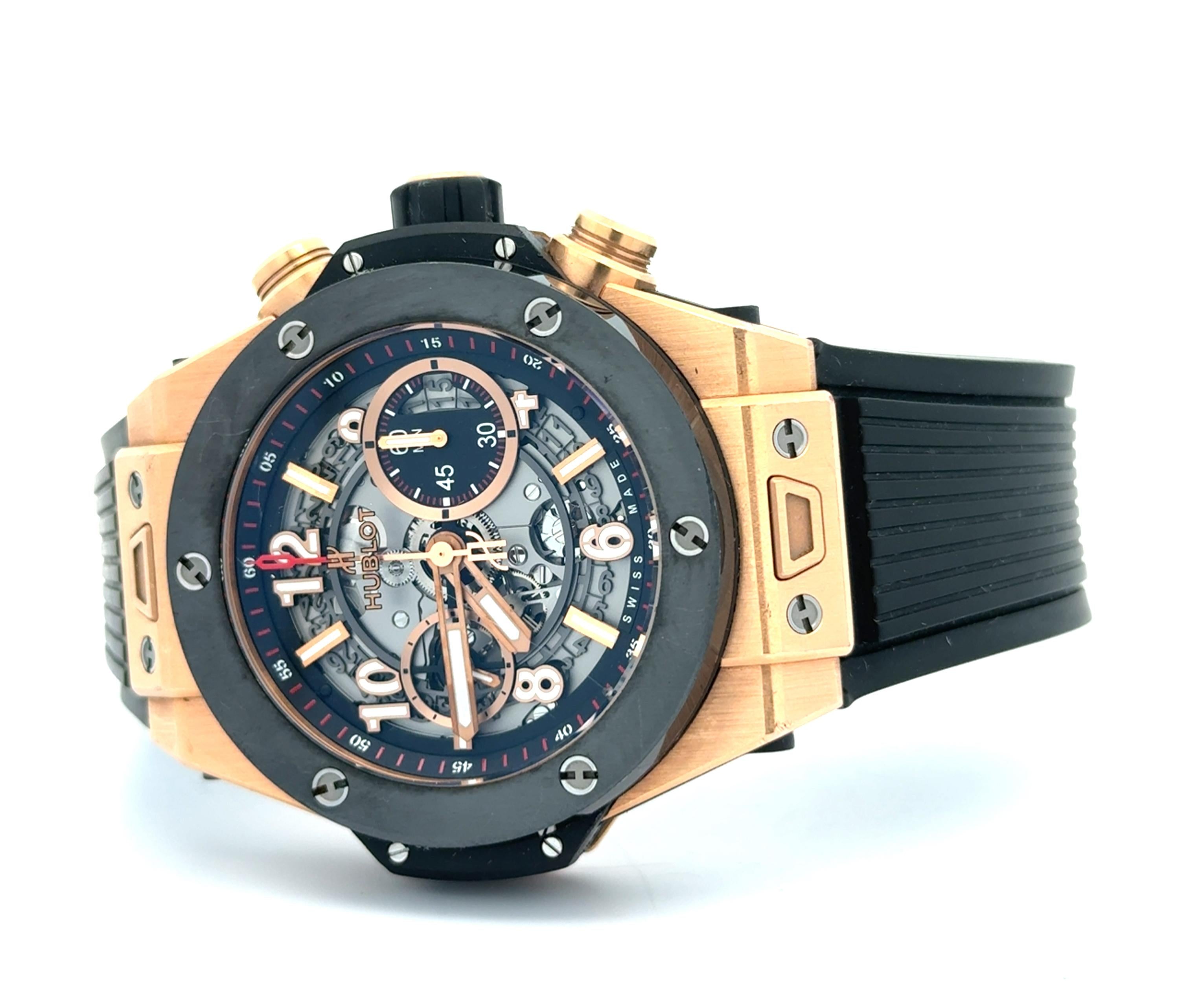 Hublot Big Bang Unico King Gold 18k Rose Gold Ceramic 44mm Watch