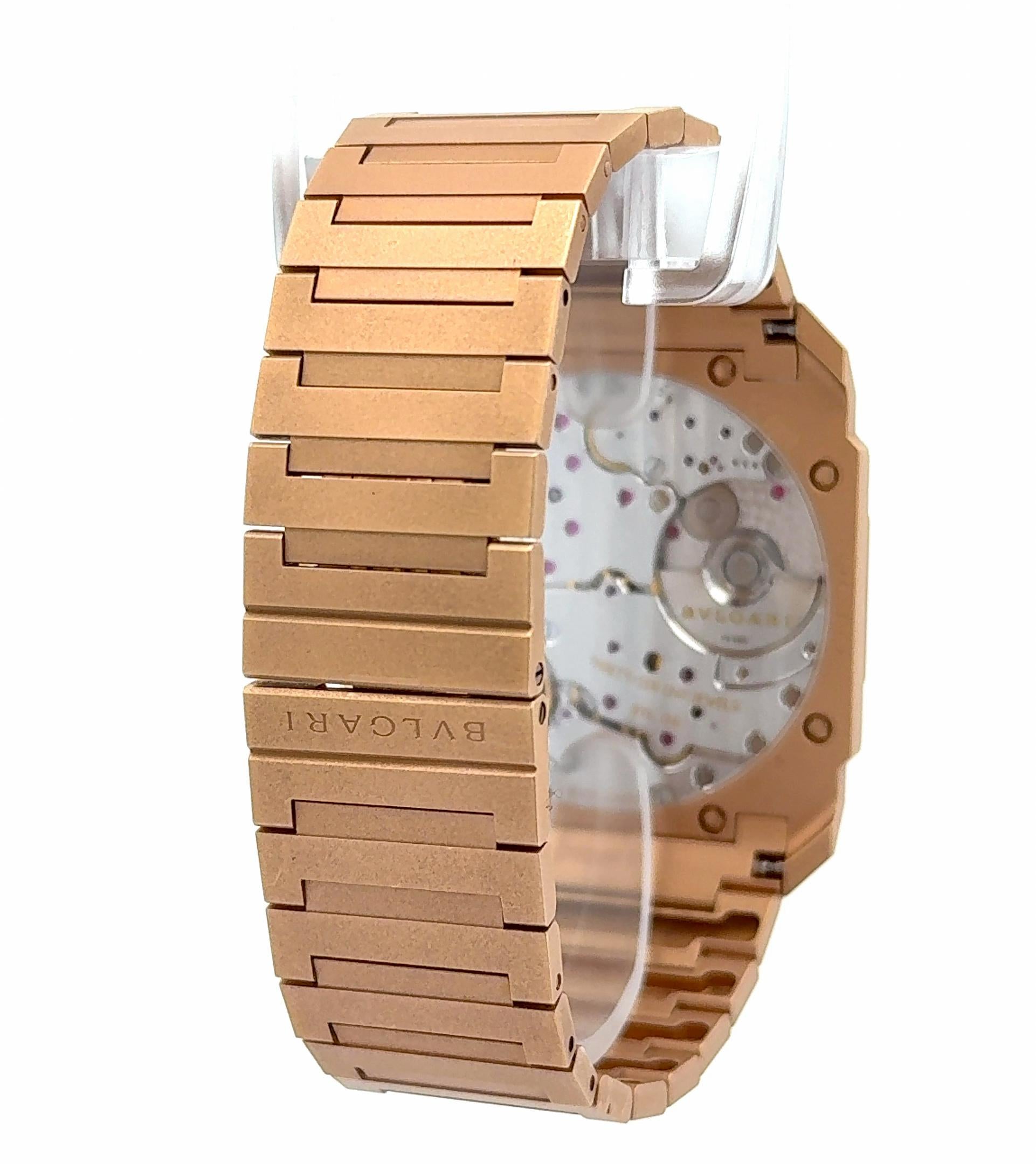 2019 Bulgari Octo Finissimo 18k Gold PO0368 Salmon Dial Watch w/ Box and Booklet