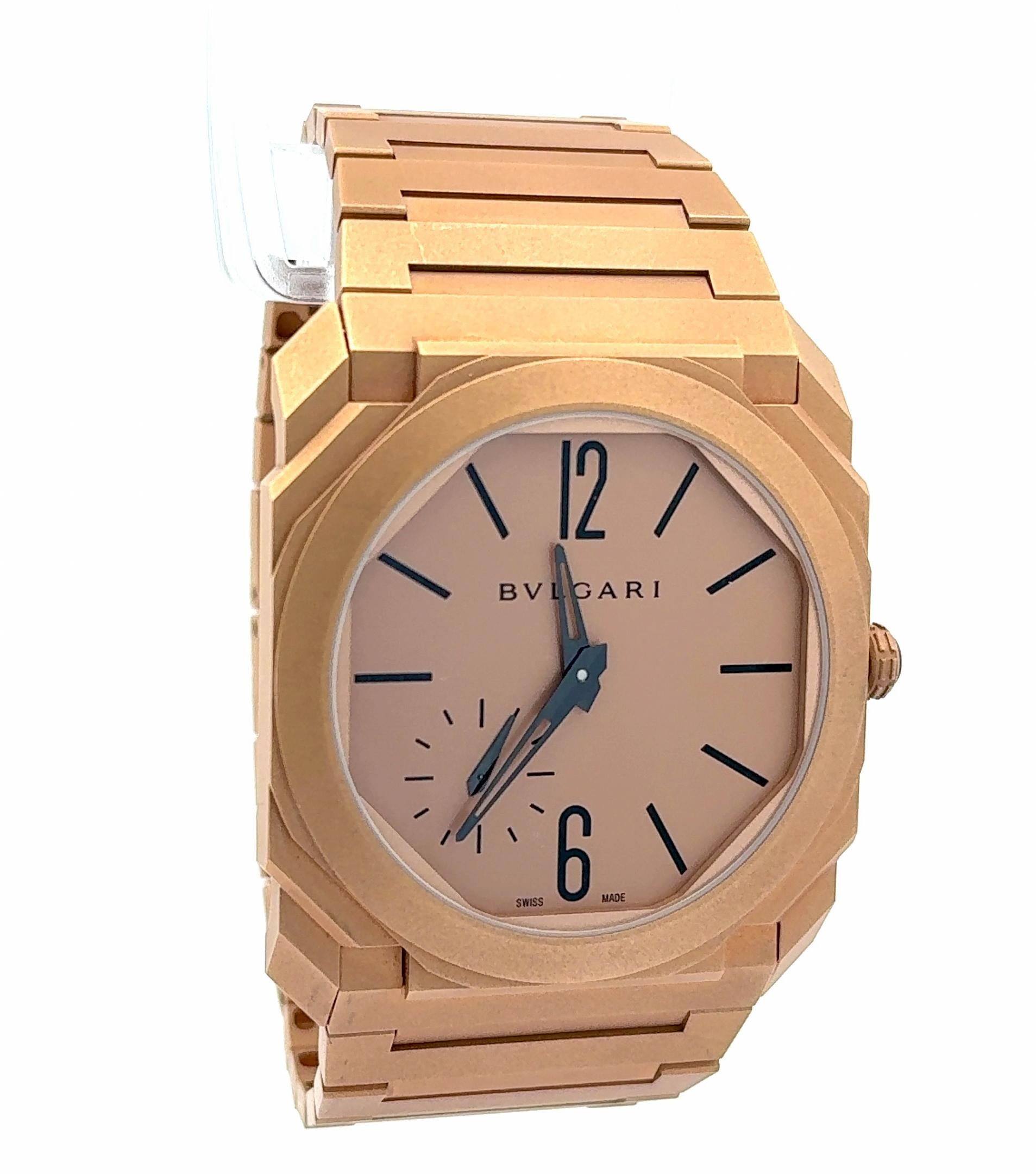 2019 Bulgari Octo Finissimo 18k Gold PO0368 Salmon Dial Watch w/ Box and Booklet