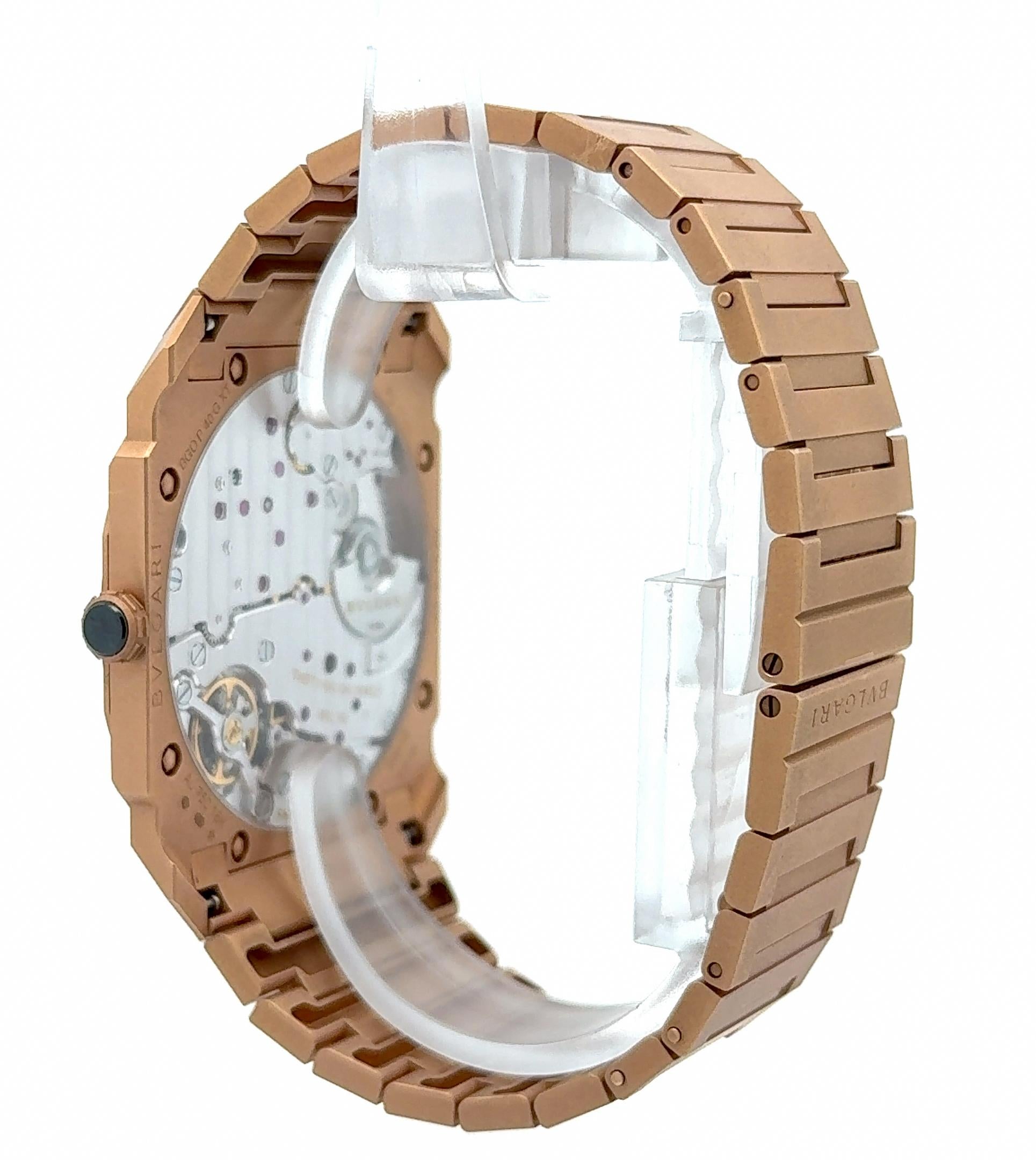 2019 Bulgari Octo Finissimo 18k Gold PO0368 Salmon Dial Watch w/ Box and Booklet