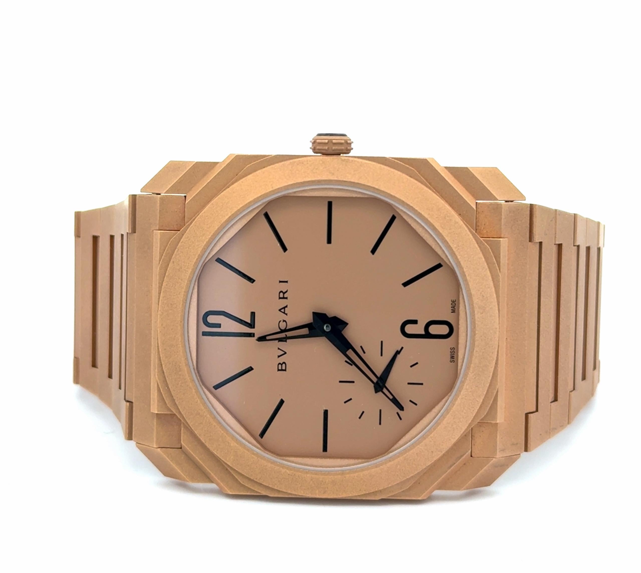 2019 Bulgari Octo Finissimo 18k Gold PO0368 Salmon Dial Watch w/ Box and Booklet