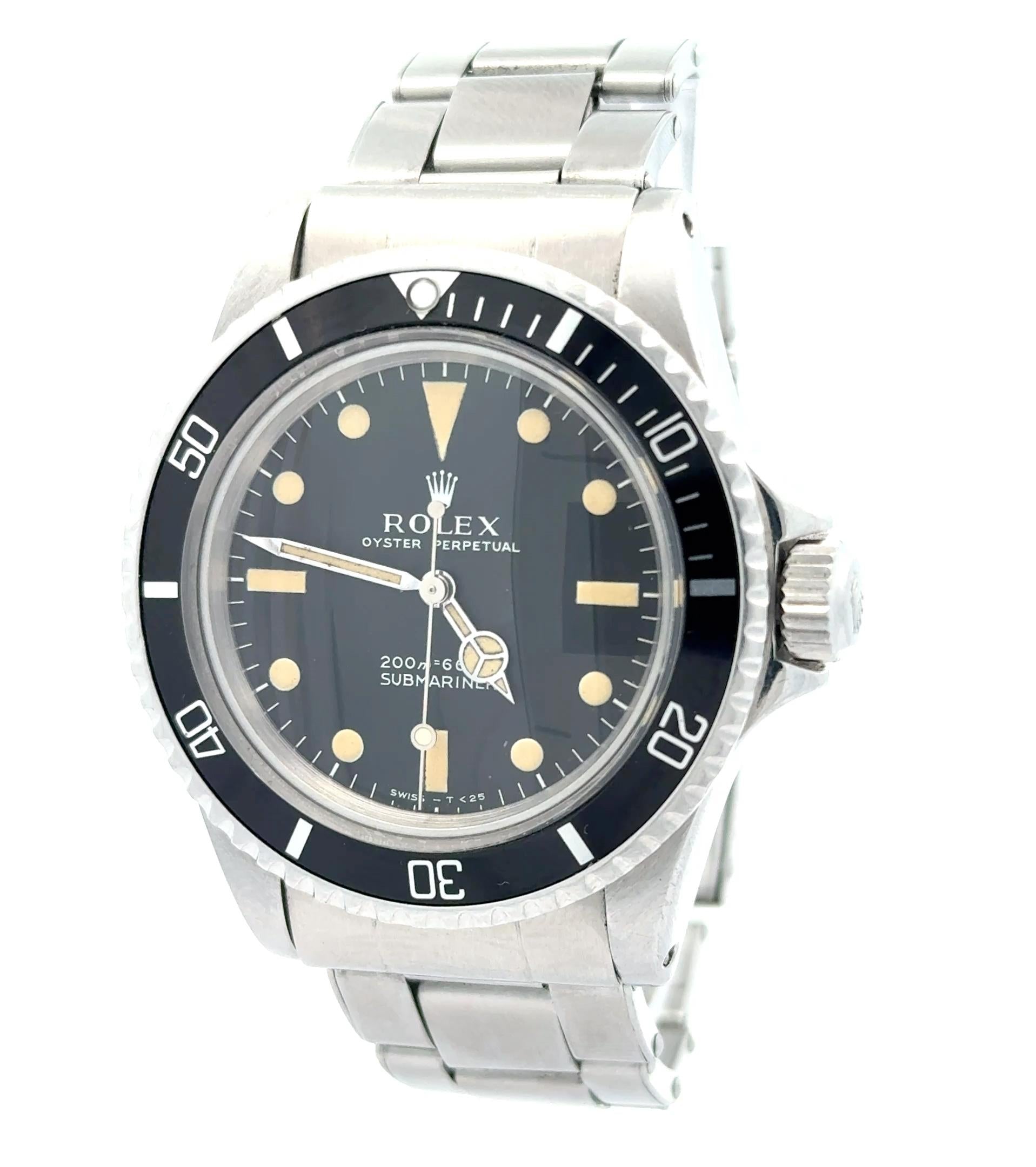 Rolex 1967 Submariner Ref 5513 Rivet Bracelet Meter First Dial Watch