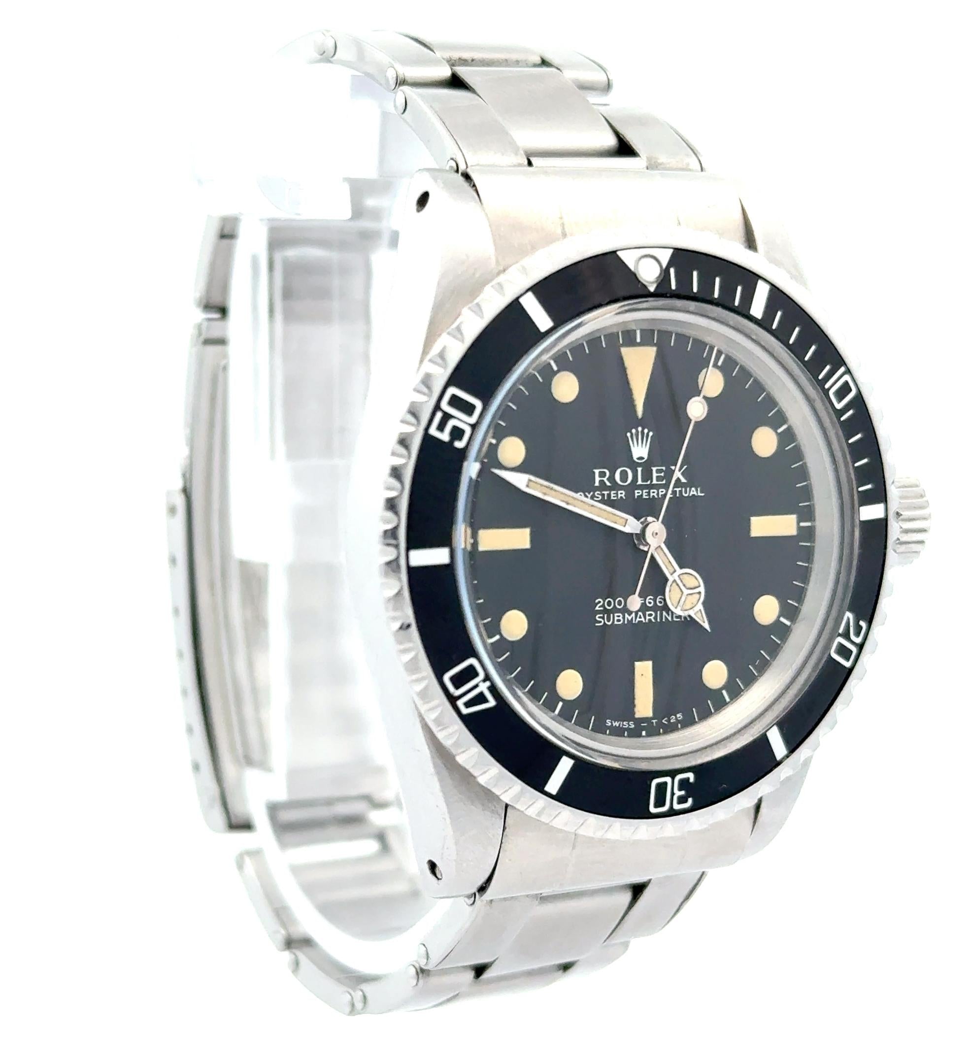 Rolex 1967 Submariner Ref 5513 Rivet Bracelet Meter First Dial Watch