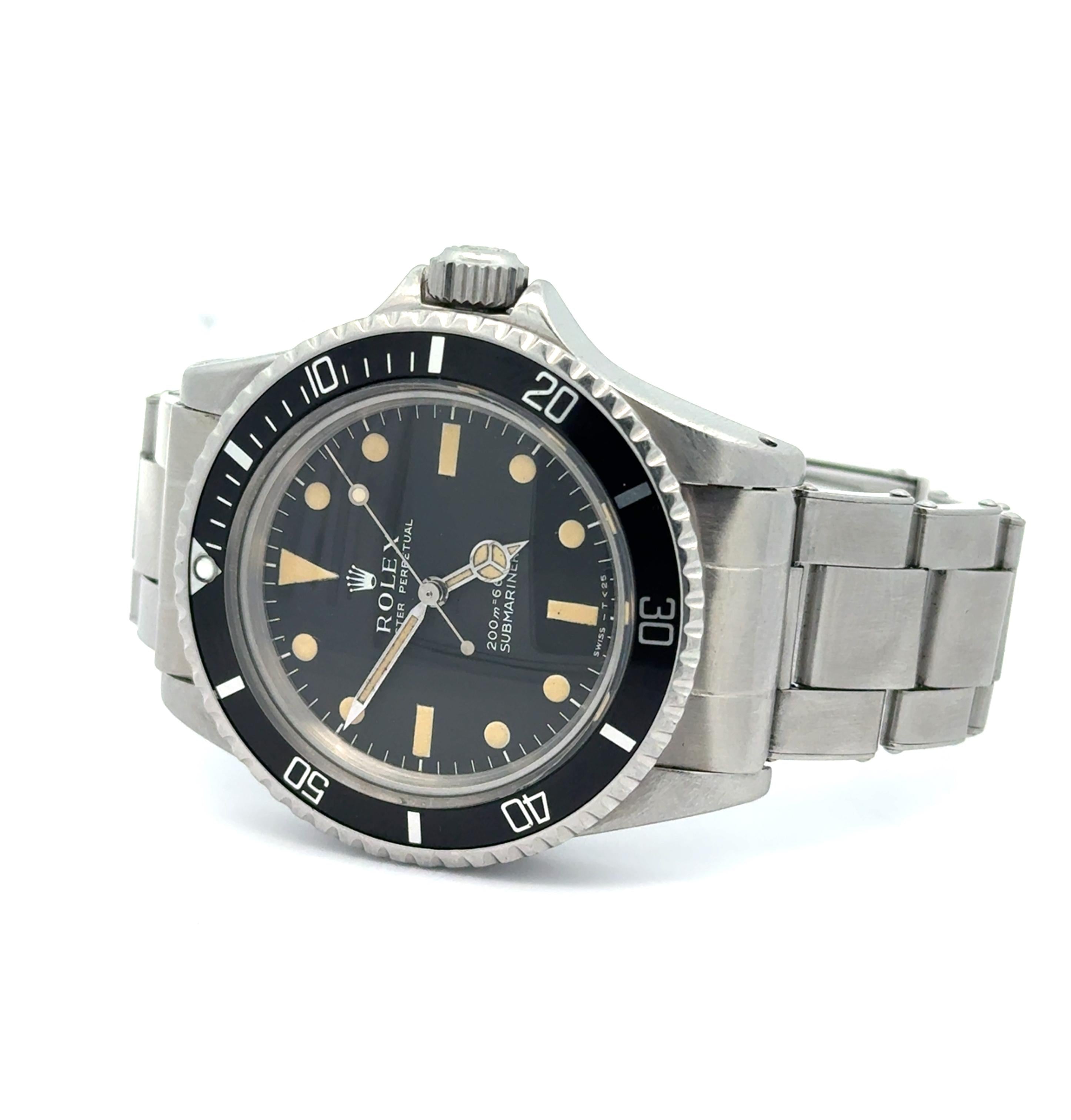 Rolex 1967 Submariner Ref 5513 Rivet Bracelet Meter First Dial Watch