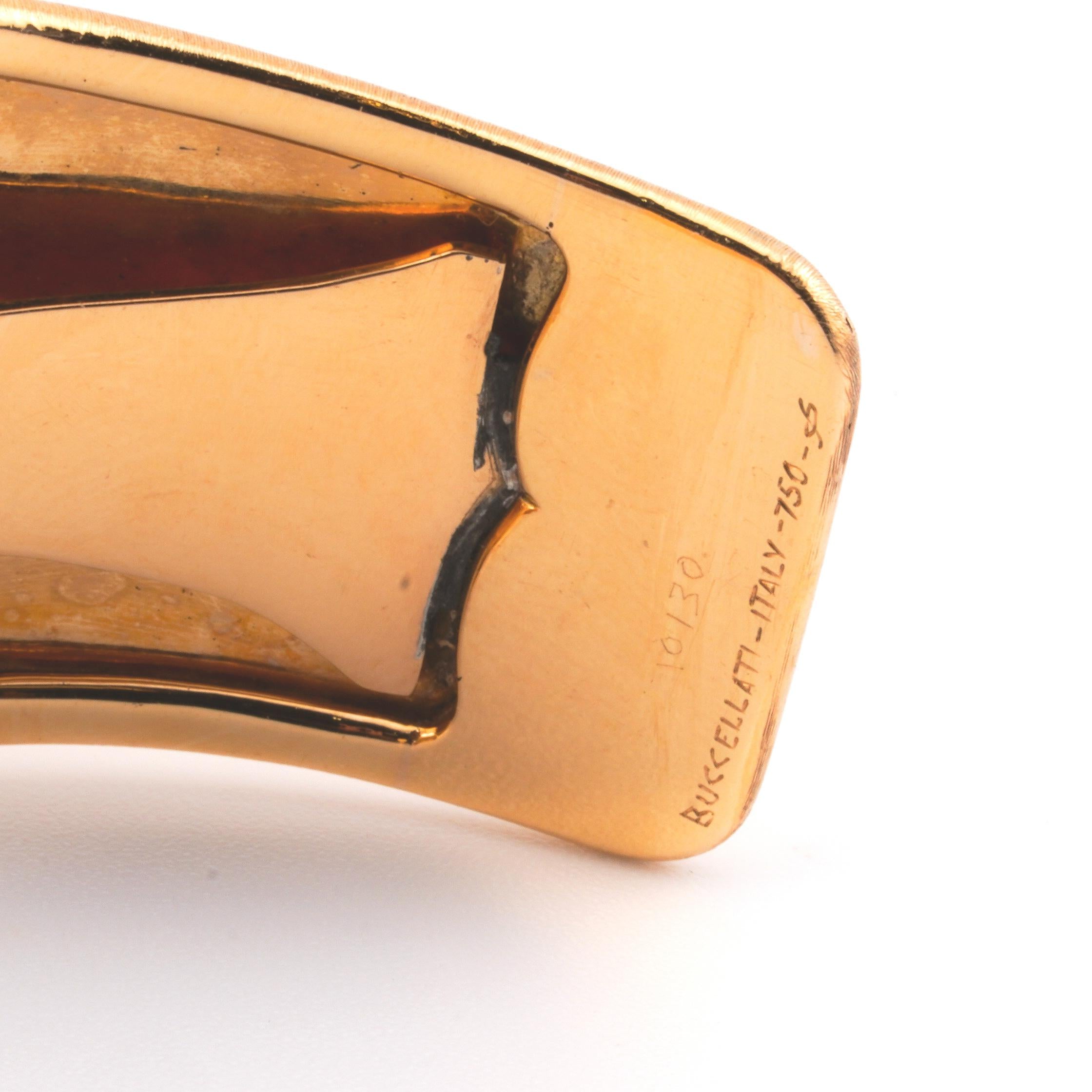 Buccellati 18k Yellow Gold 90ct Aquamarine 6.8ct VS Diamond Bangle Bracelet