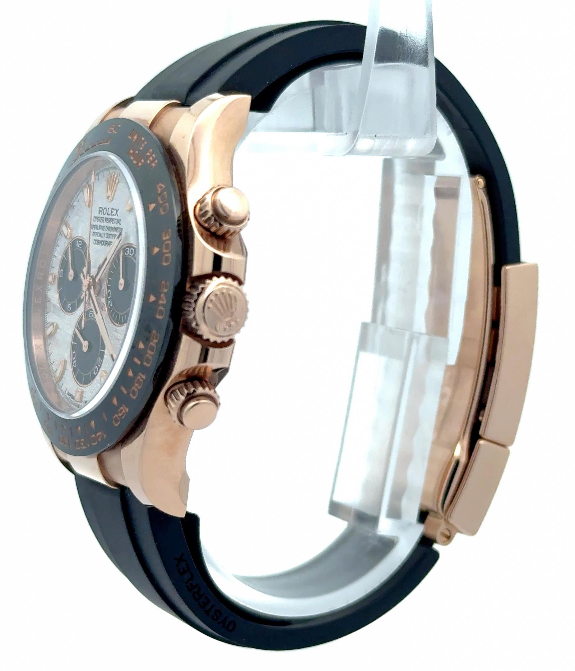 2023 Rolex Daytona 116515LN Meteorite Dial Rose Gold Oysterflex Watch