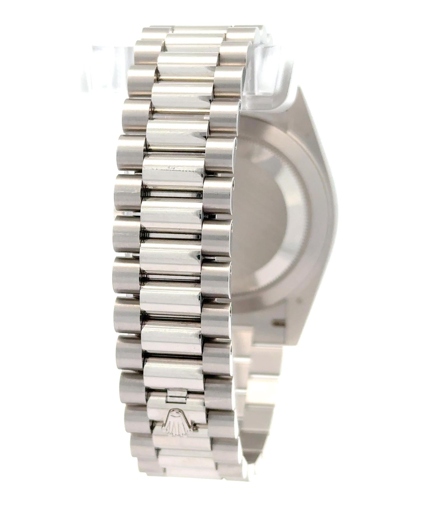 Rolex 2023 Day-Date 228236 Platinum Arabic Ice Dial Watch w/ FULL SET