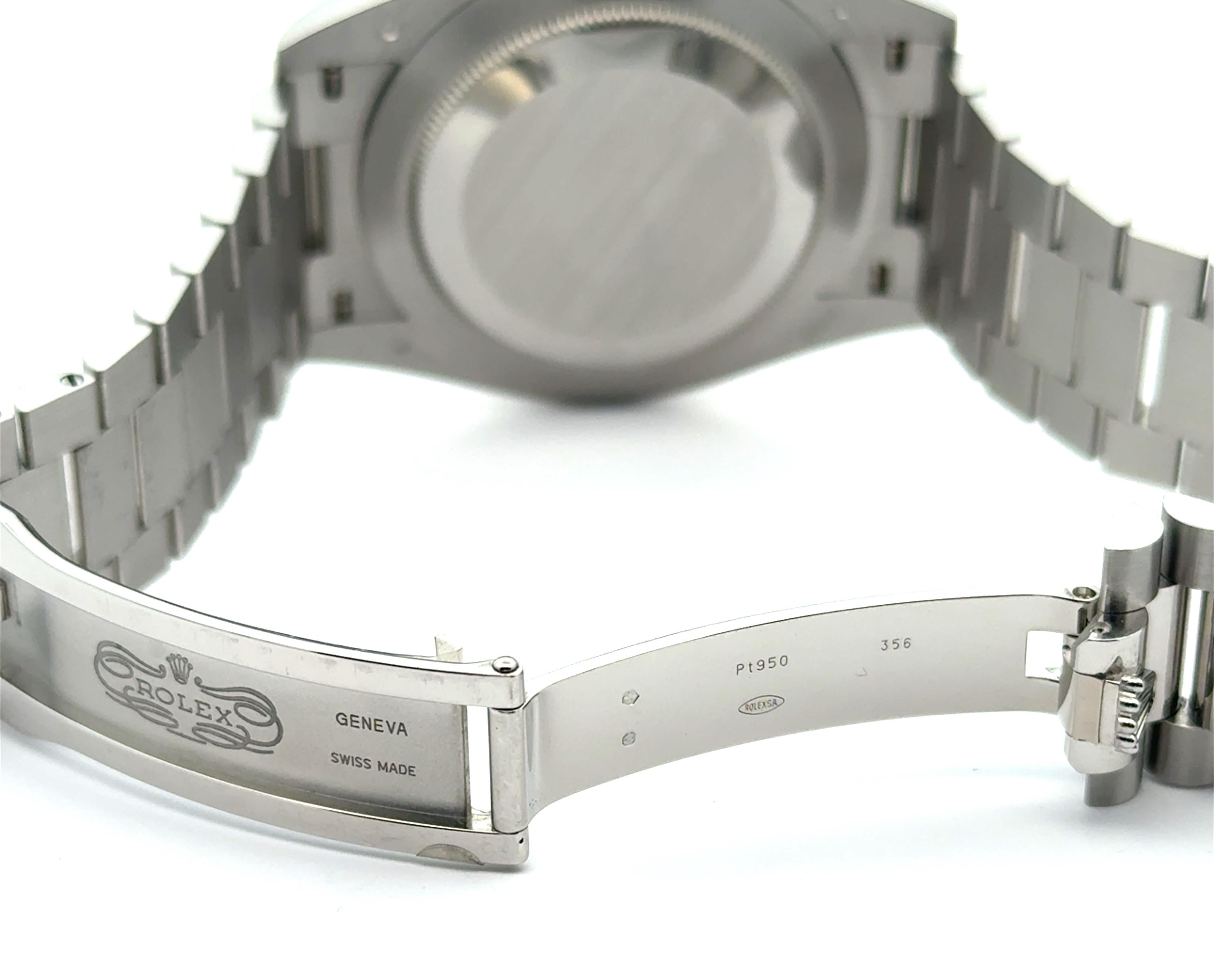 Rolex 2023 Day-Date 228236 Platinum Arabic Ice Dial Watch w/ FULL SET