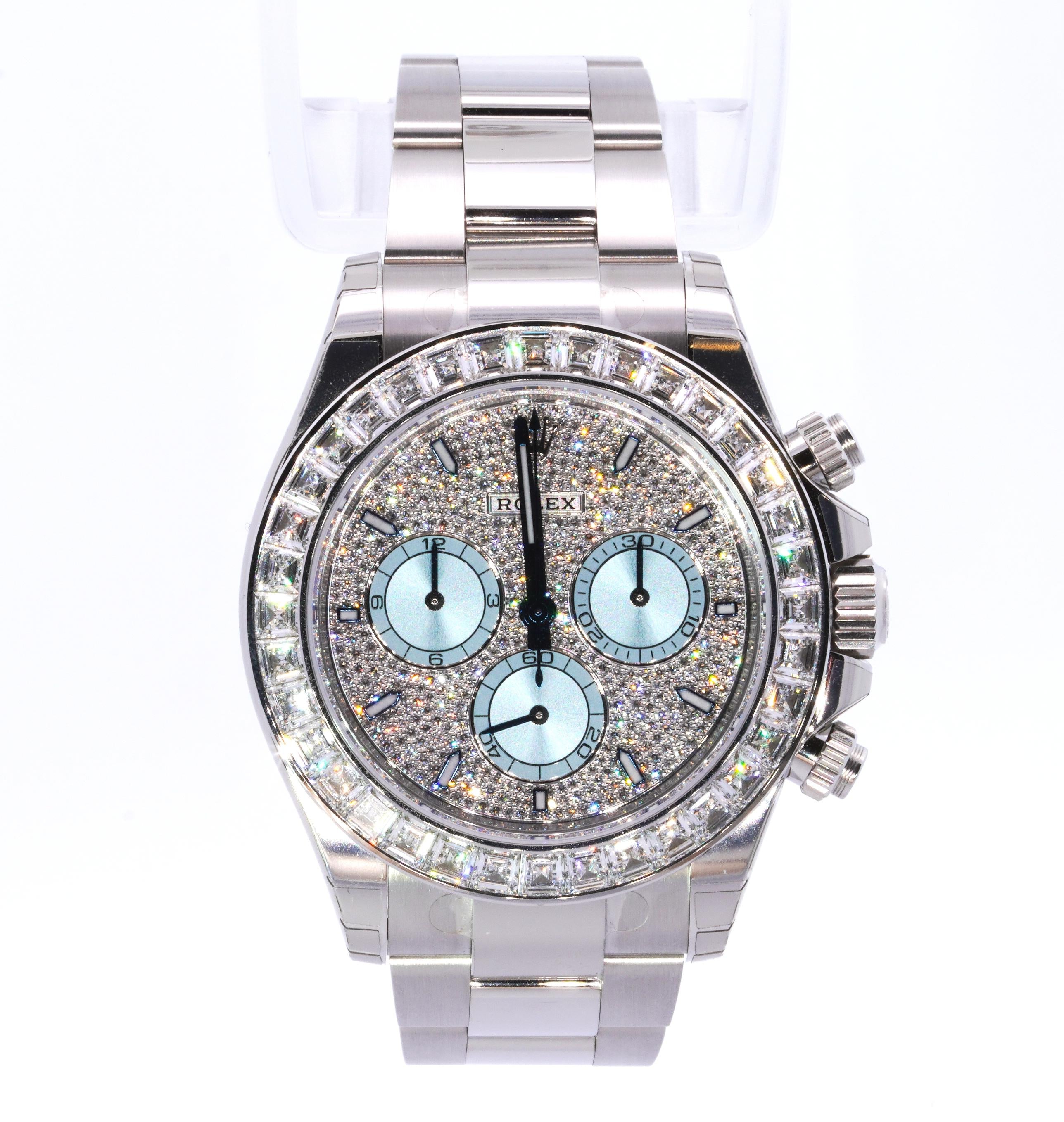 Rolex 2025 Daytona 126576TBR Diamond Ice Dial and Bezel Platinum Watch FULL SET