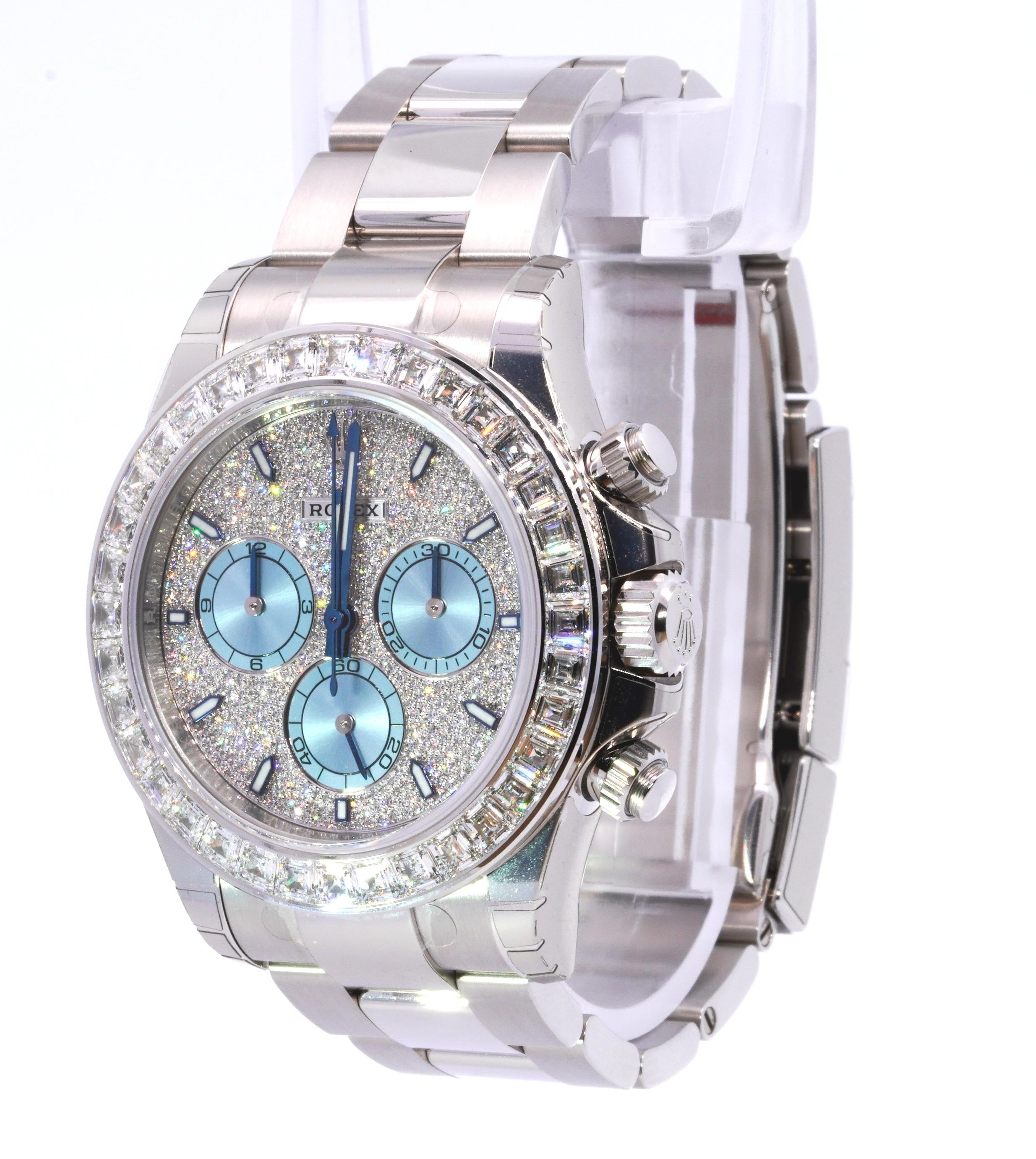 Rolex 2025 Daytona 126576TBR Diamond Ice Dial and Bezel Platinum Watch FULL SET