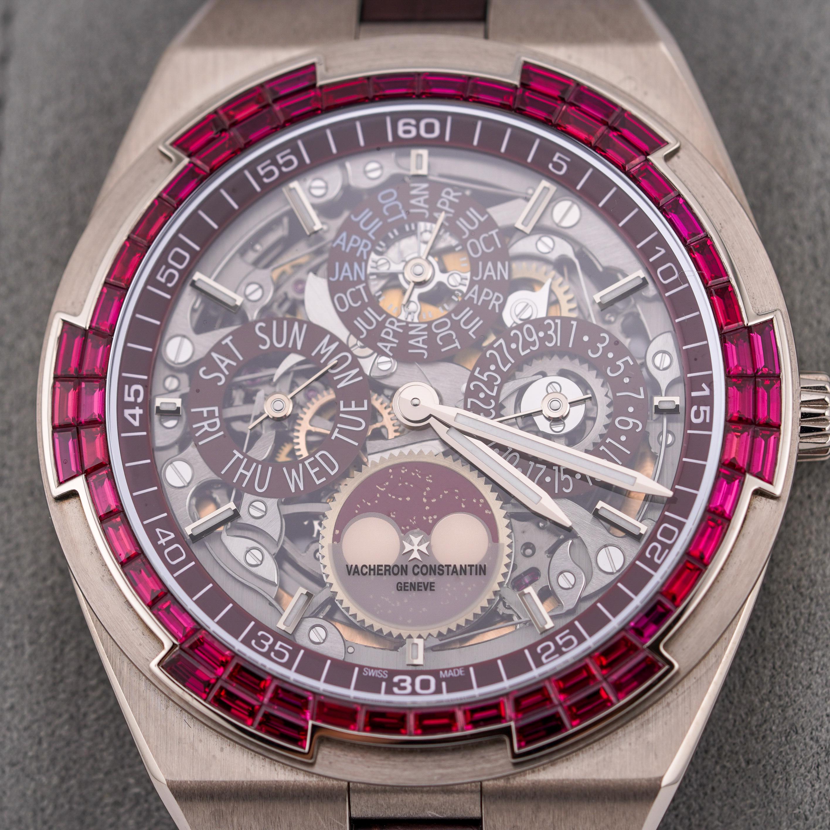 Vacheron Constantin Overseas 4307V/220G-238C White Gold Ruby Bezel  Watch