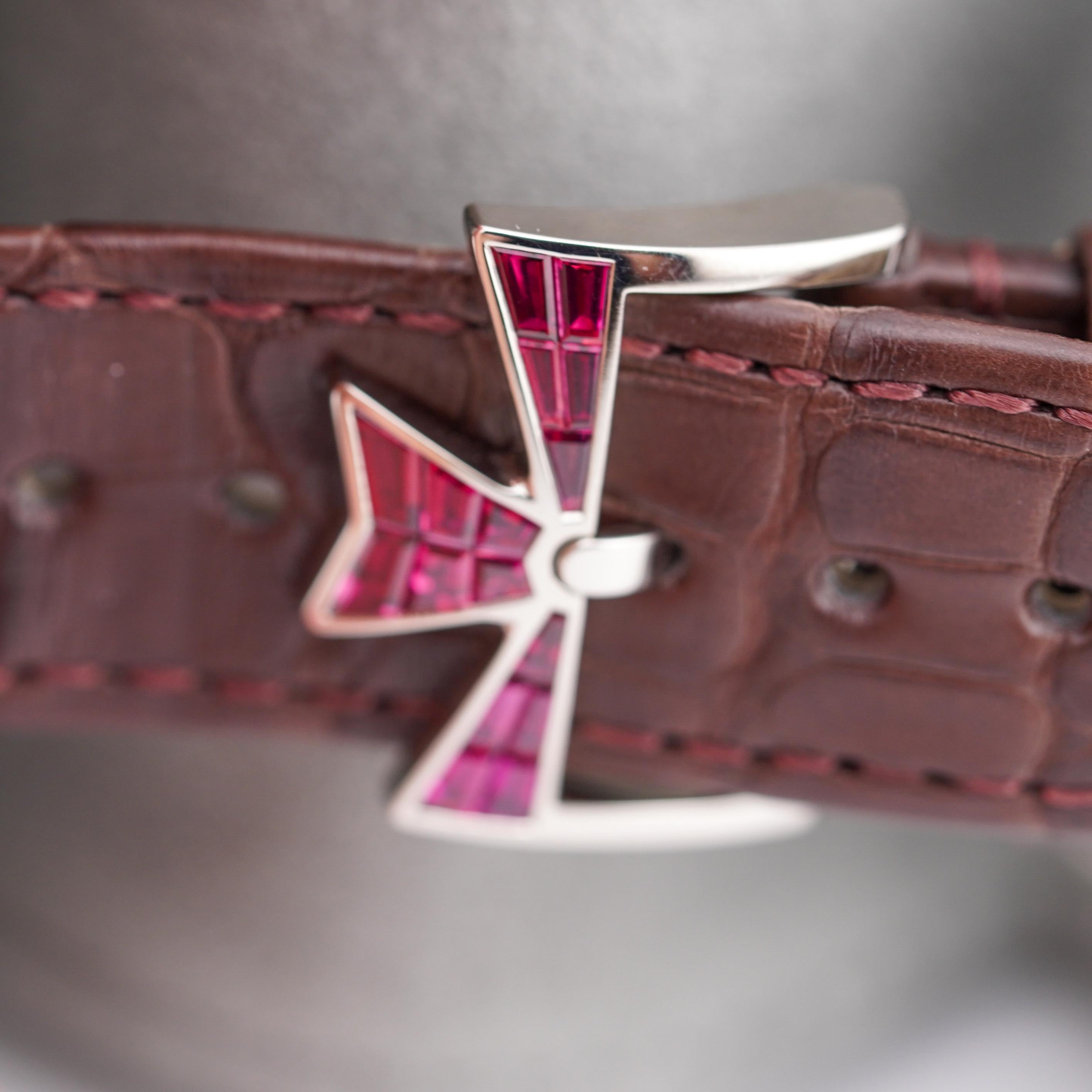 Vacheron Constantin Overseas 4307V/220G-238C White Gold Ruby Bezel  Watch