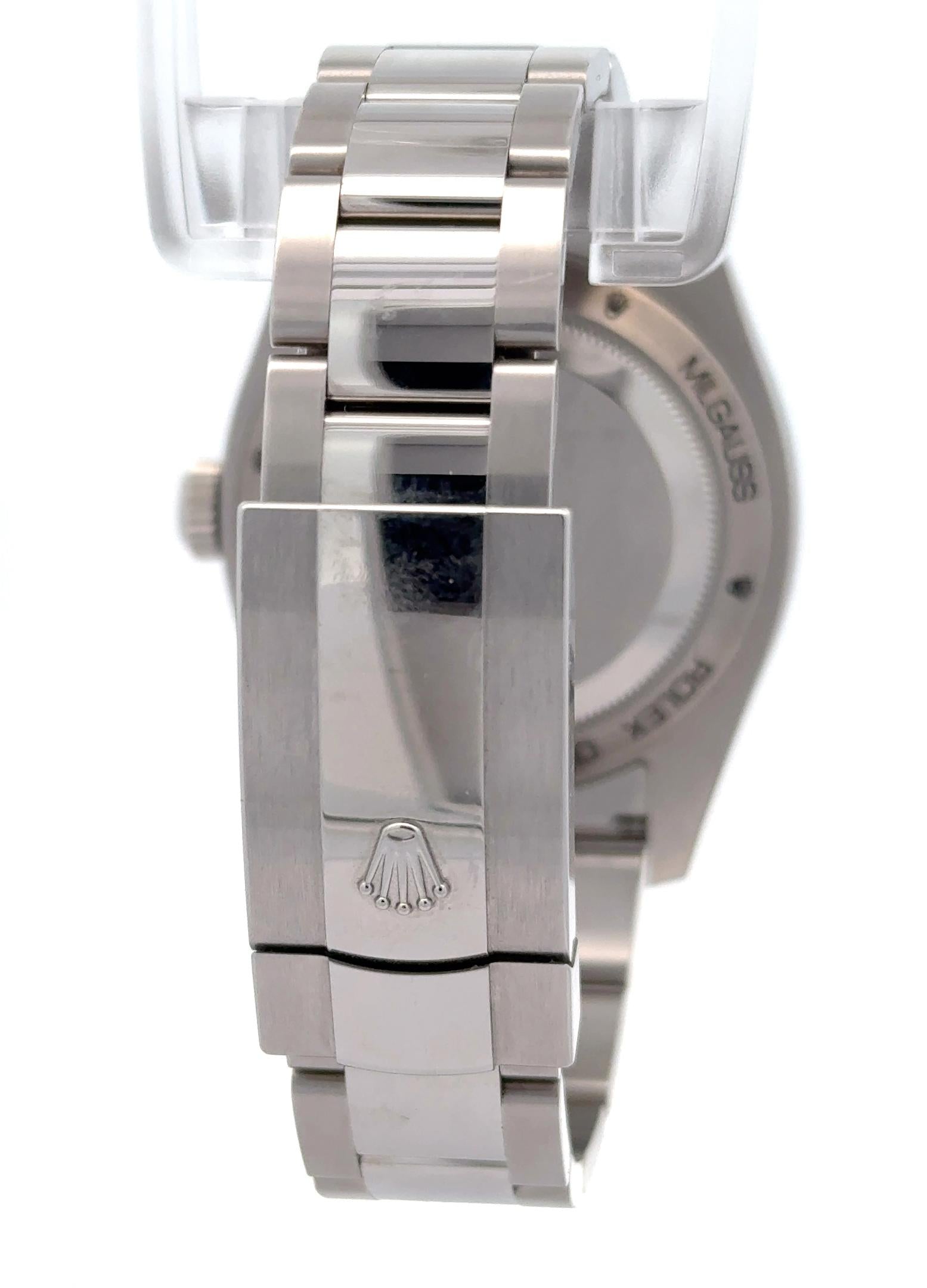 Rolex Milgauss 2021 Green Crystal 116400GV Watch w/ Card and Extra Link