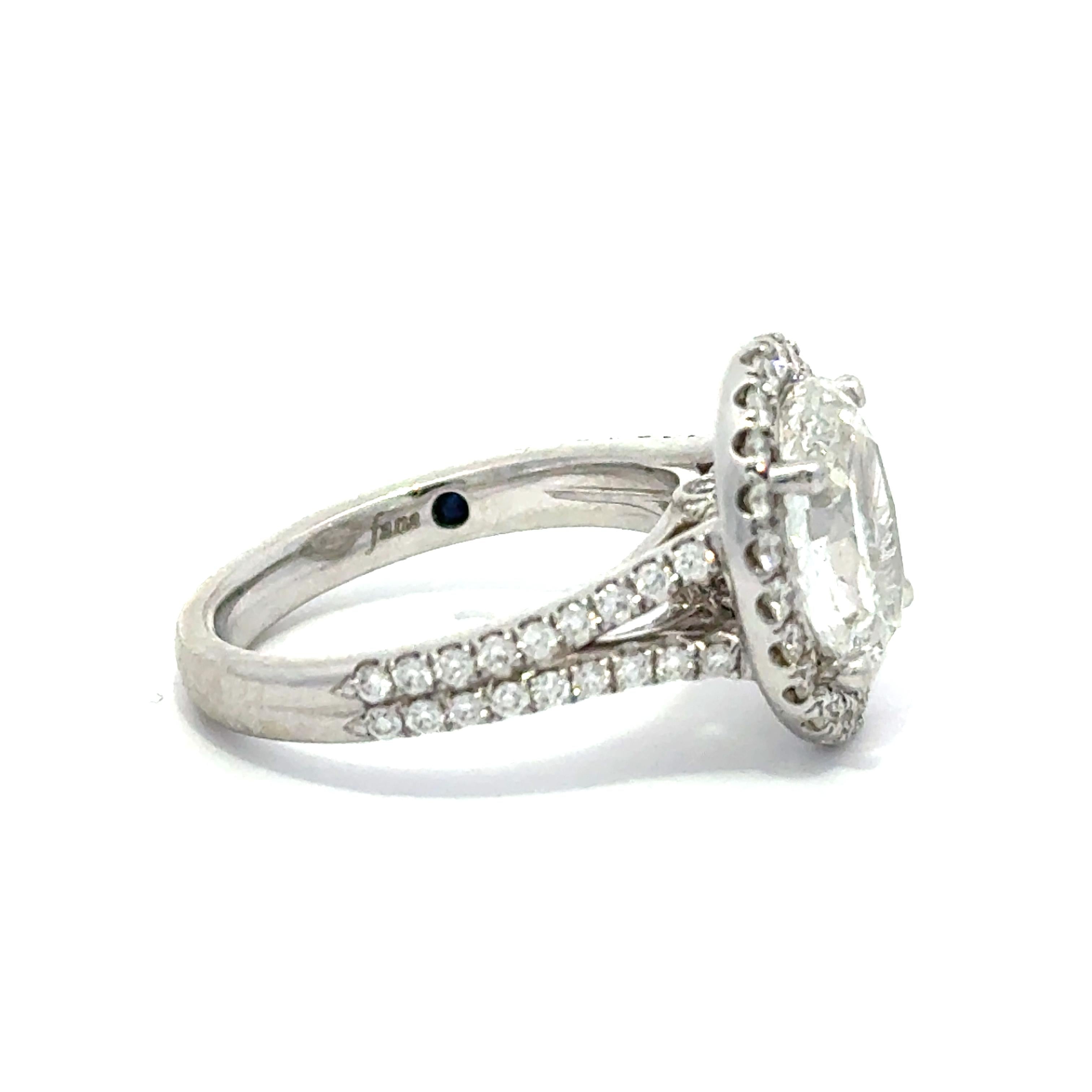 GIA Certified 3.02ct Oval Diamond 14k White Gold Engagement Ring Size 6.5