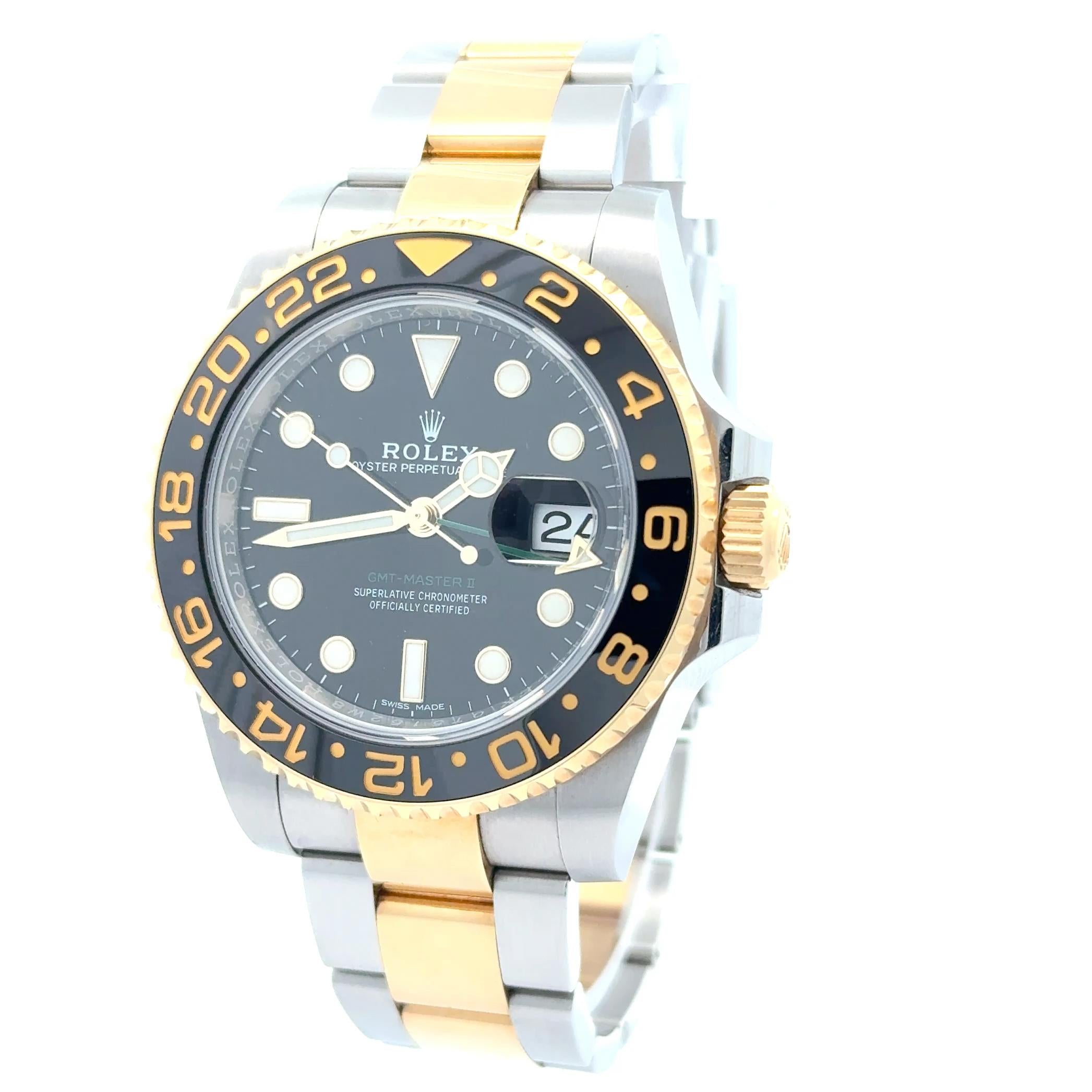Rolex 2018 GMT-Master II 116713LN 2-Tone Black Dial Wrist Watch w/Box and Papers