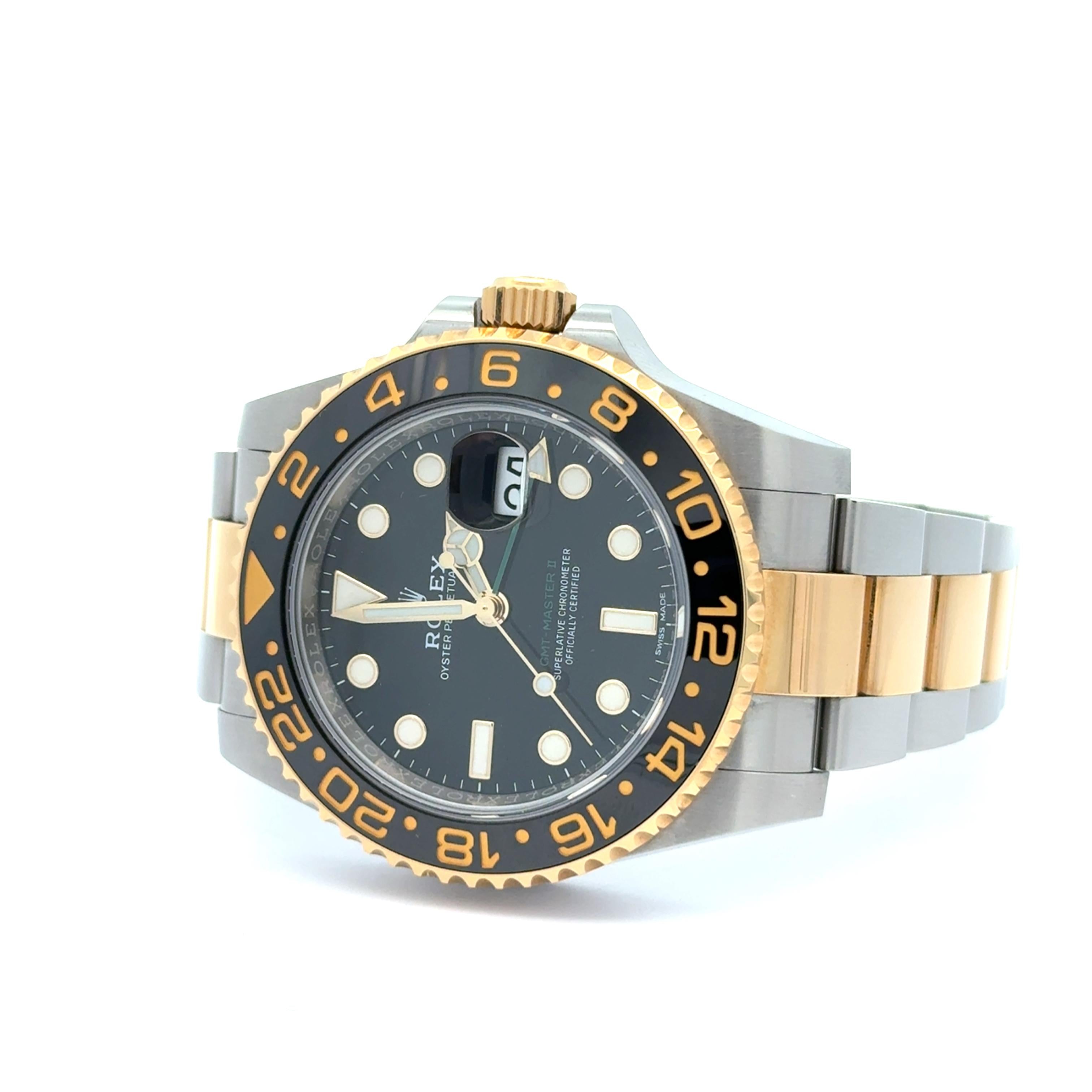 Rolex 2018 GMT-Master II 116713LN 2-Tone Black Dial Wrist Watch w/Box and Papers