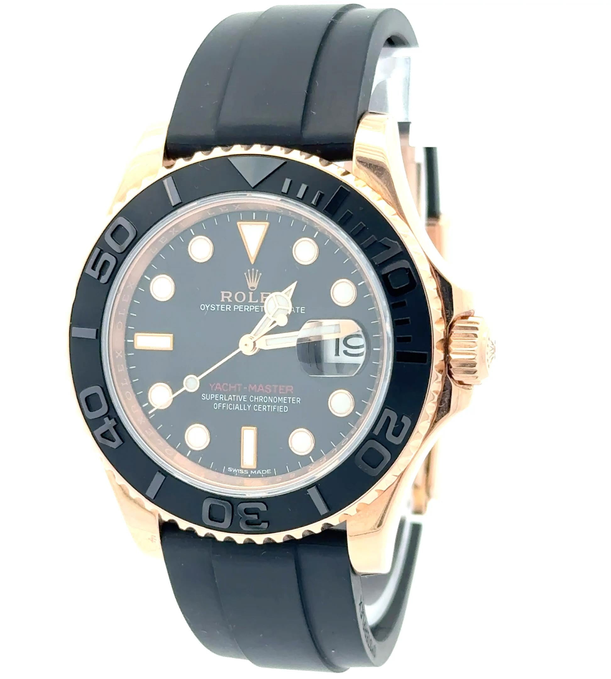 Rolex 2016 Yacht-Master 116655 18k Rose Gold Oysterflex Watch w/ Box and Papers