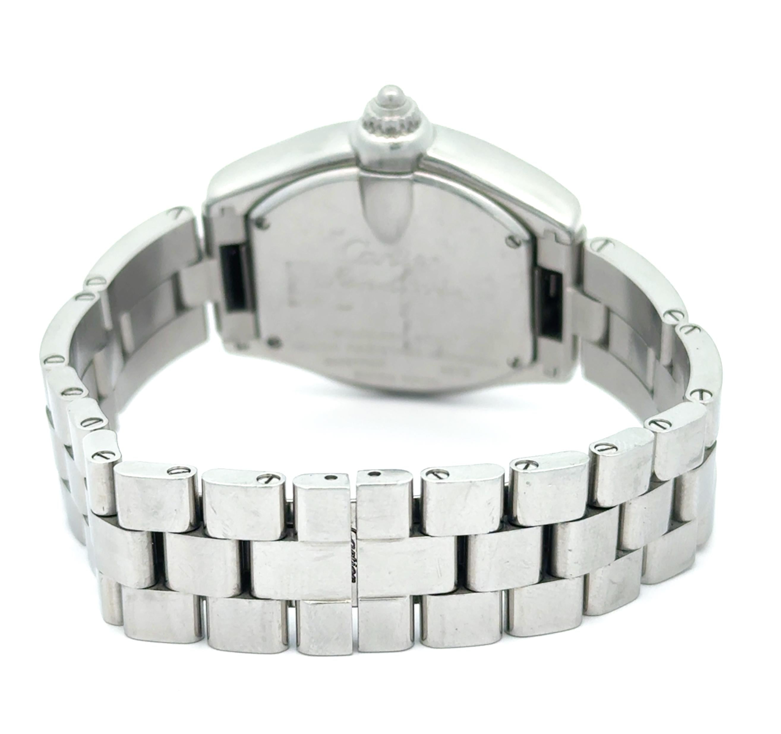 Cartier Roadster W6206006 32mm Mother of Pearl Dial Stainless Steel Quartz Watch