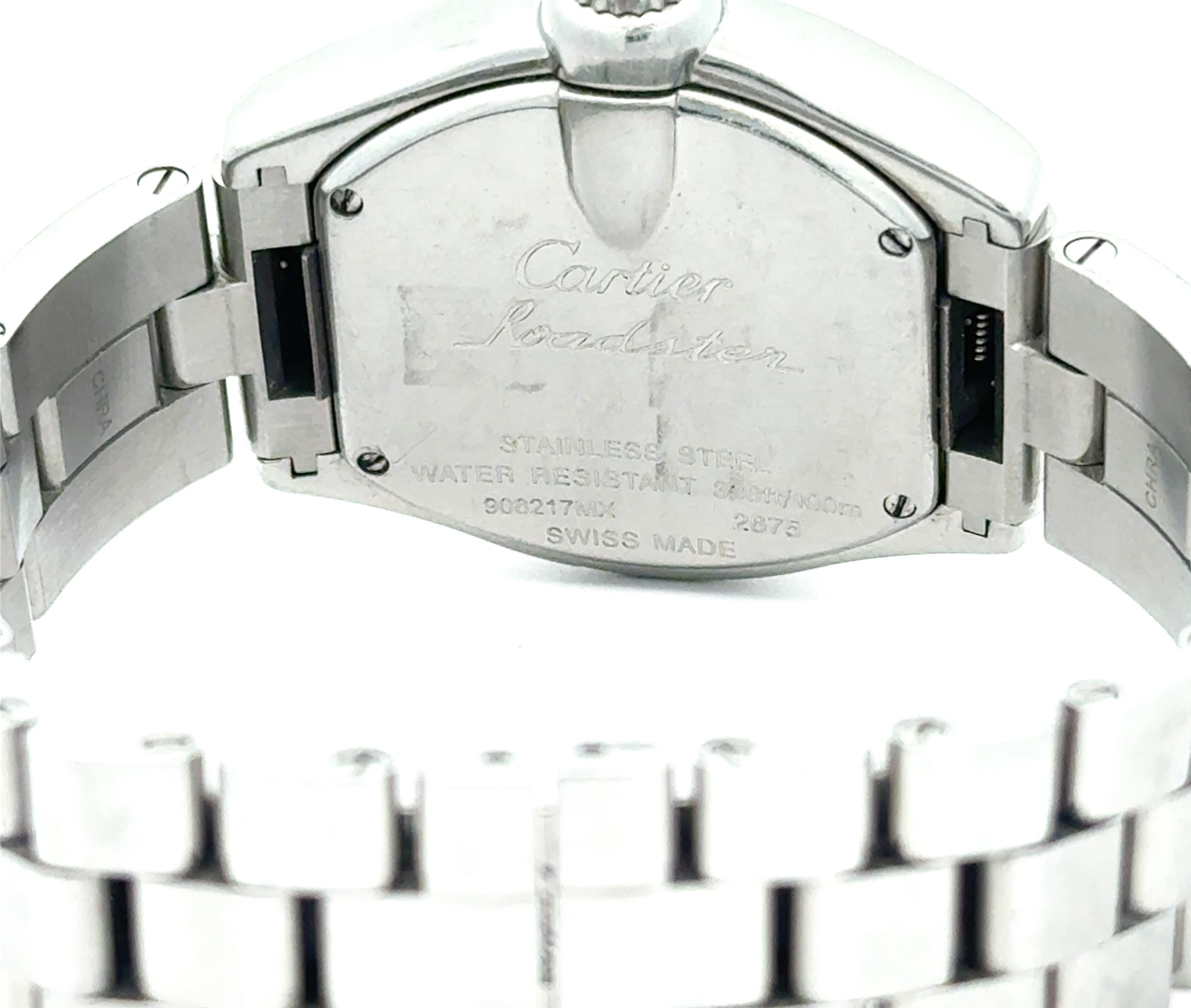 Cartier Roadster W6206006 32mm Mother of Pearl Dial Stainless Steel Quartz Watch