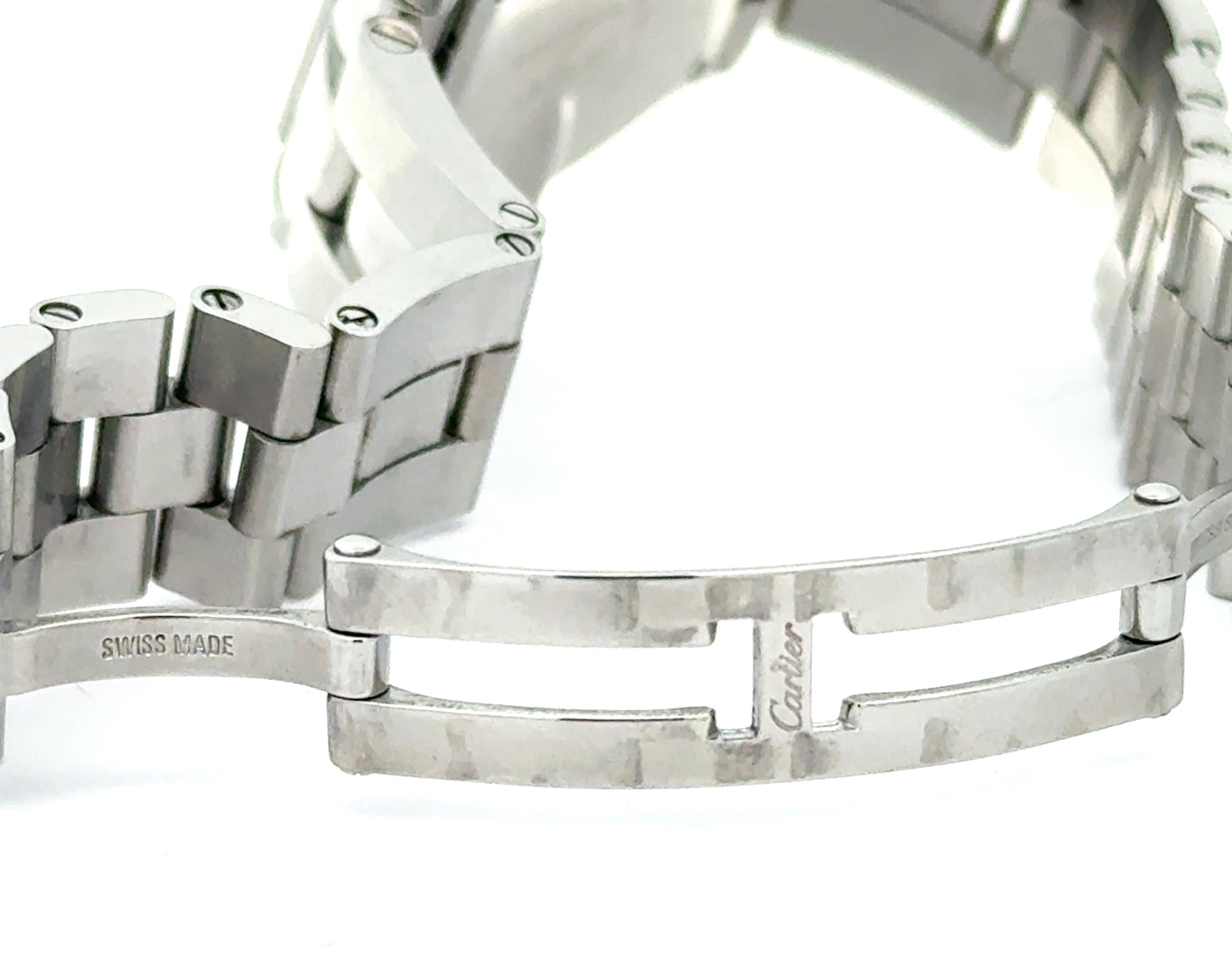 Cartier Roadster W6206006 32mm Mother of Pearl Dial Stainless Steel Quartz Watch