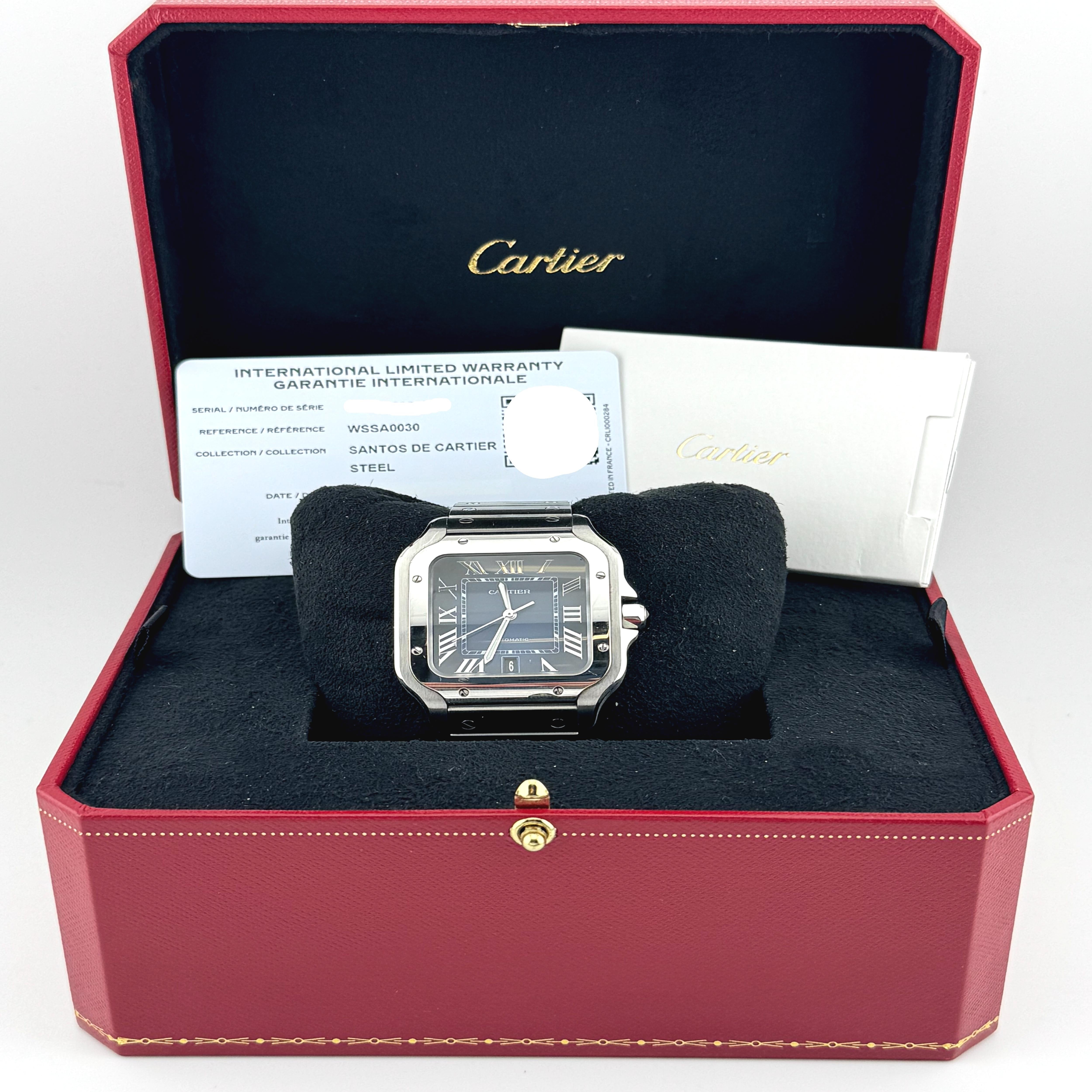 Cartier Santos WSSA0030 2023 Large Model Stainless Steel Watch (FULL SET)