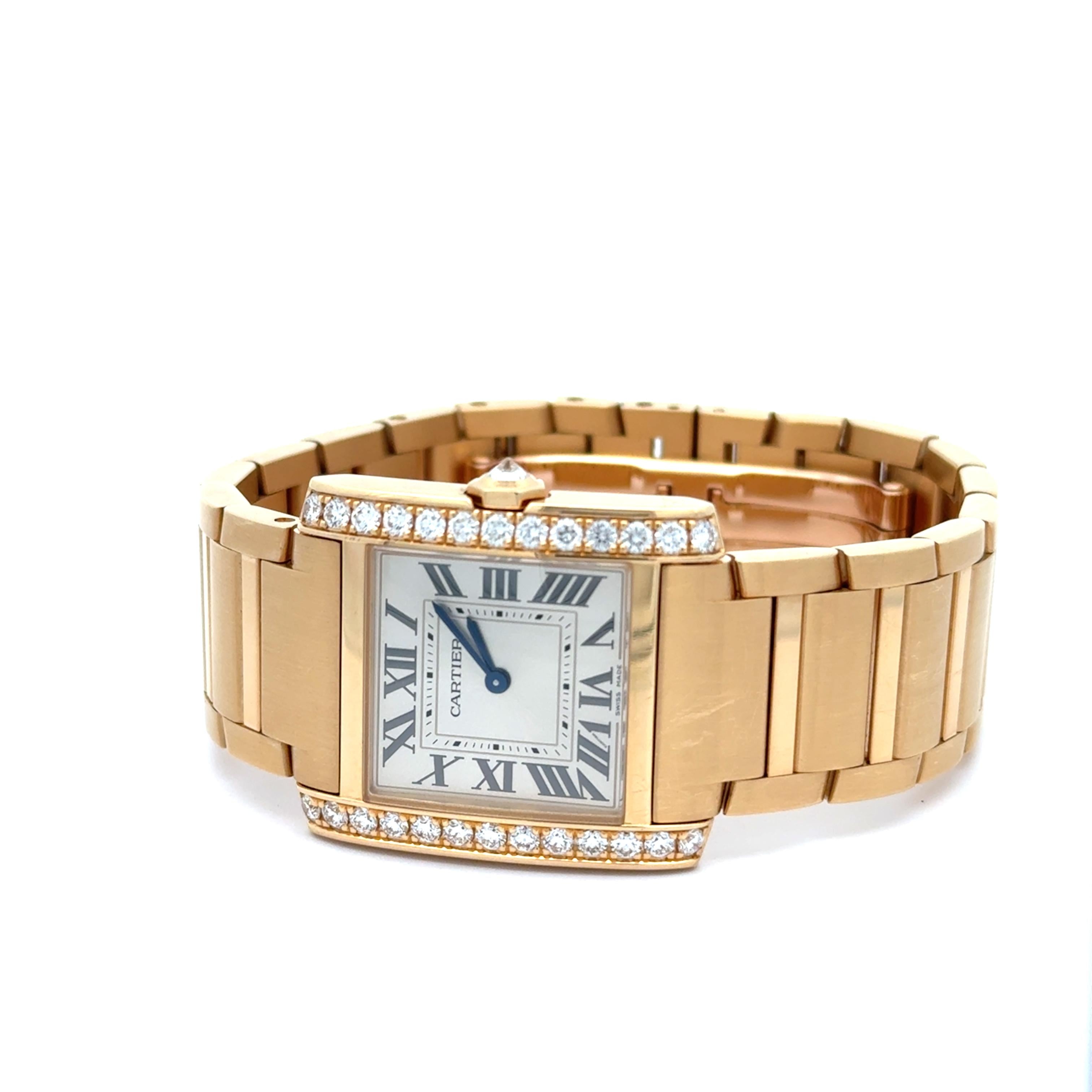 Cartier Tank 4456 Francaise 18k Yellow Gold And Diamond Watch