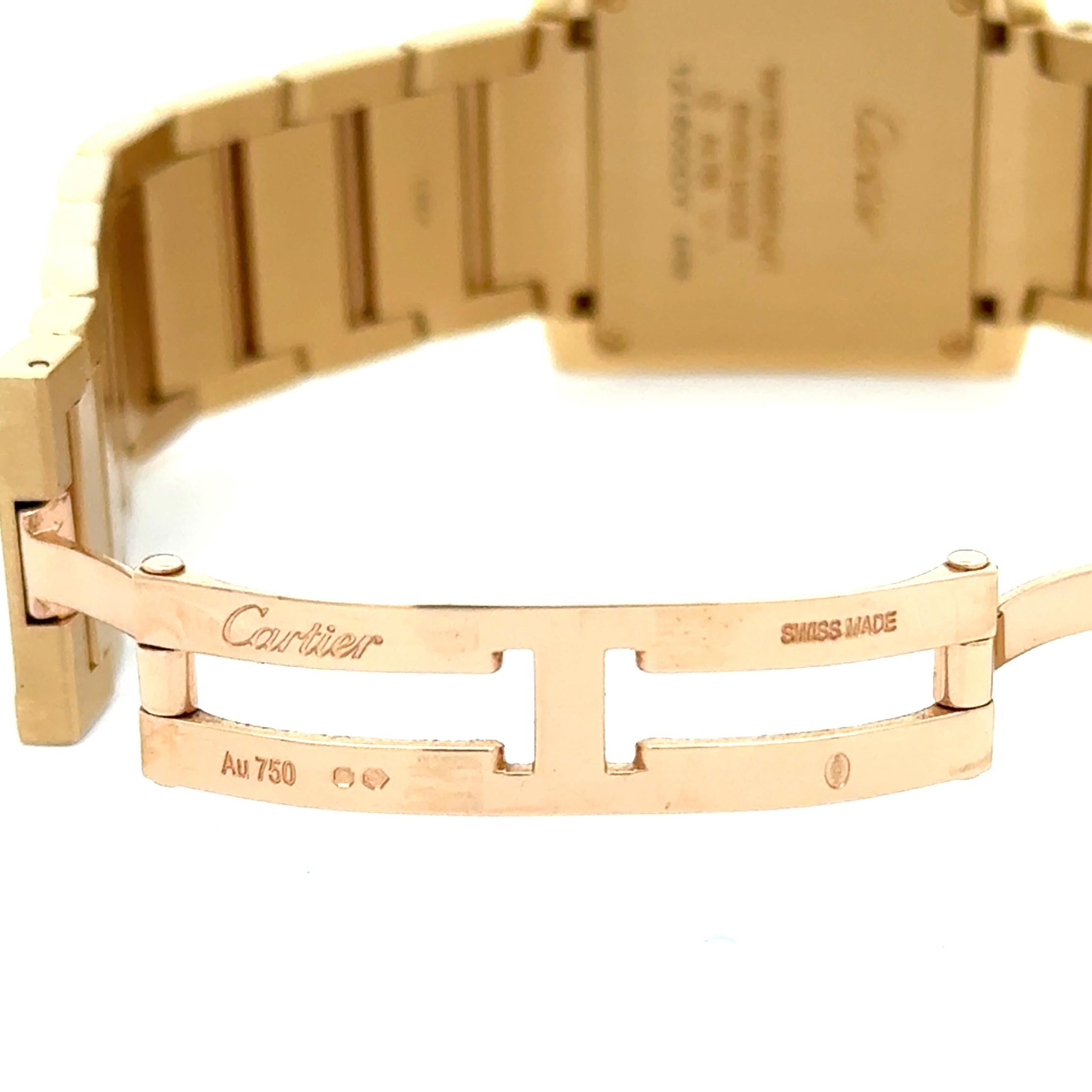 Cartier Tank 4456 Francaise 18k Yellow Gold And Diamond Watch