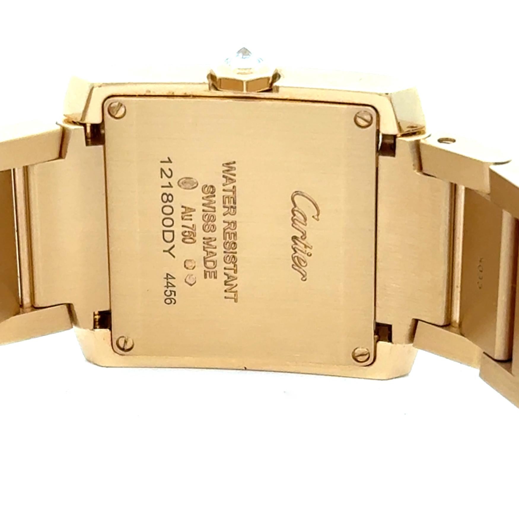 Cartier Tank 4456 Francaise 18k Yellow Gold And Diamond Watch