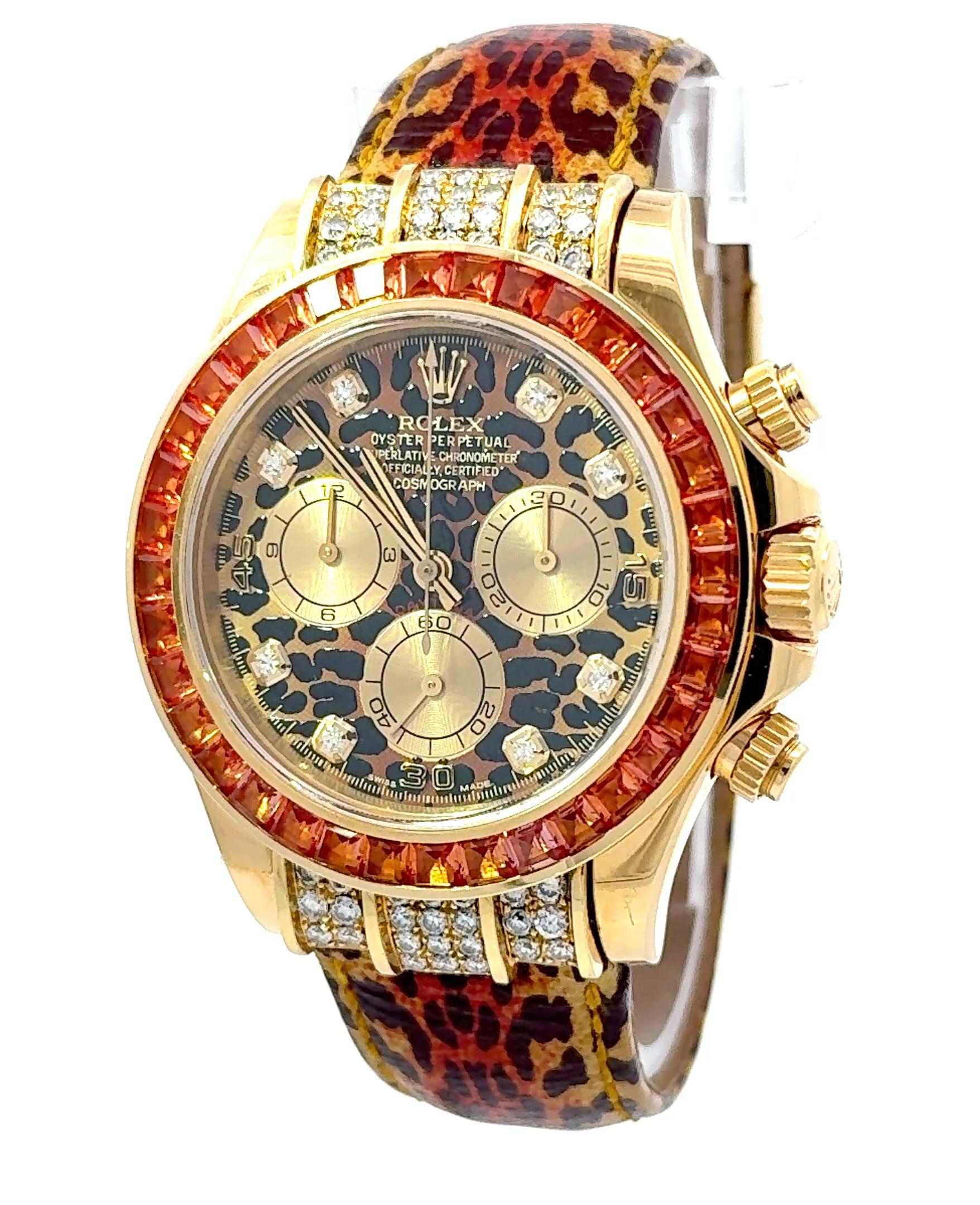 Rolex 2011 Daytona - 116598 SACO Leopard Dial and Band Watch w/ Box and Papers