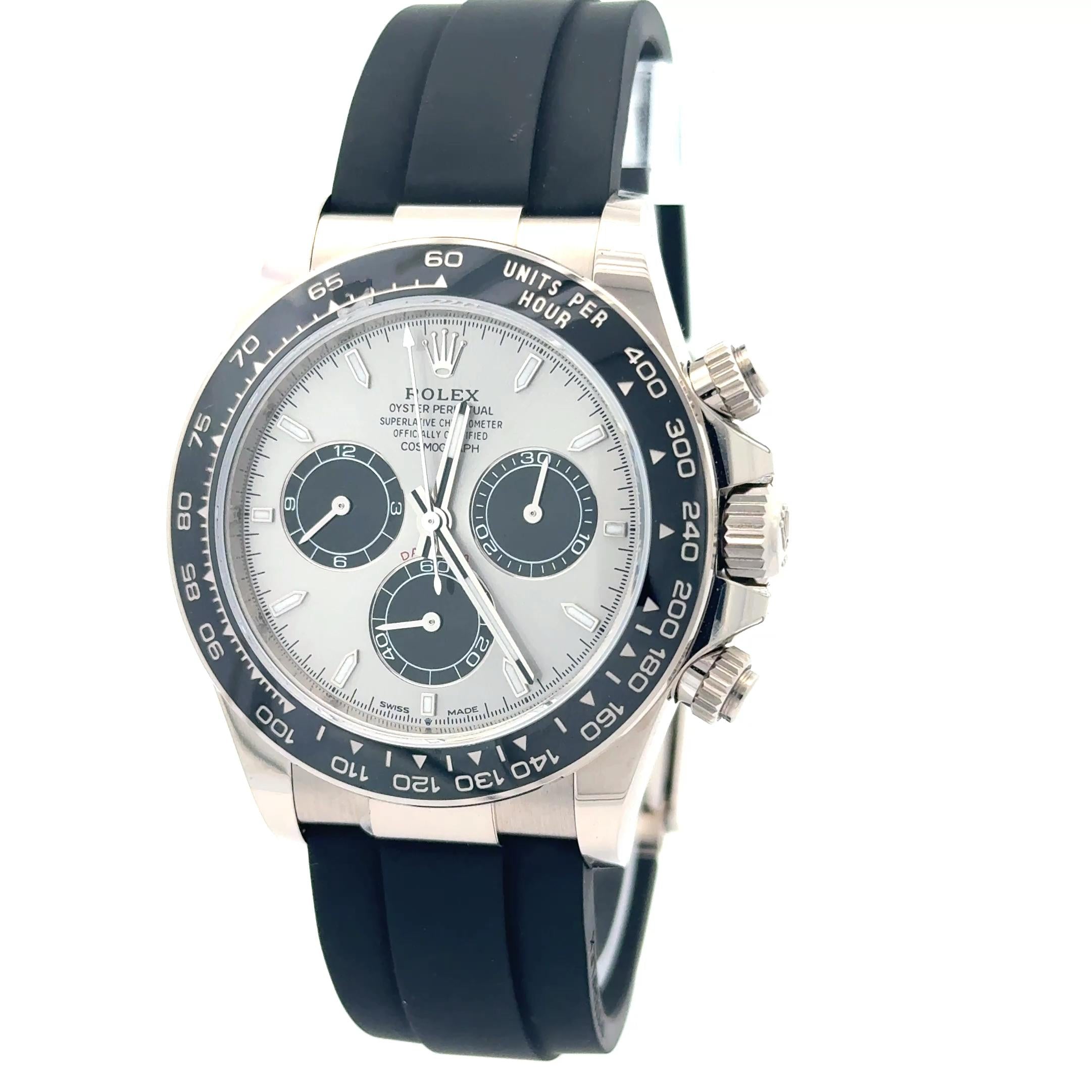 Rolex 2024 Daytona 126519LN White Gold 40mm Oysterflex Watch w/ Box and Papers