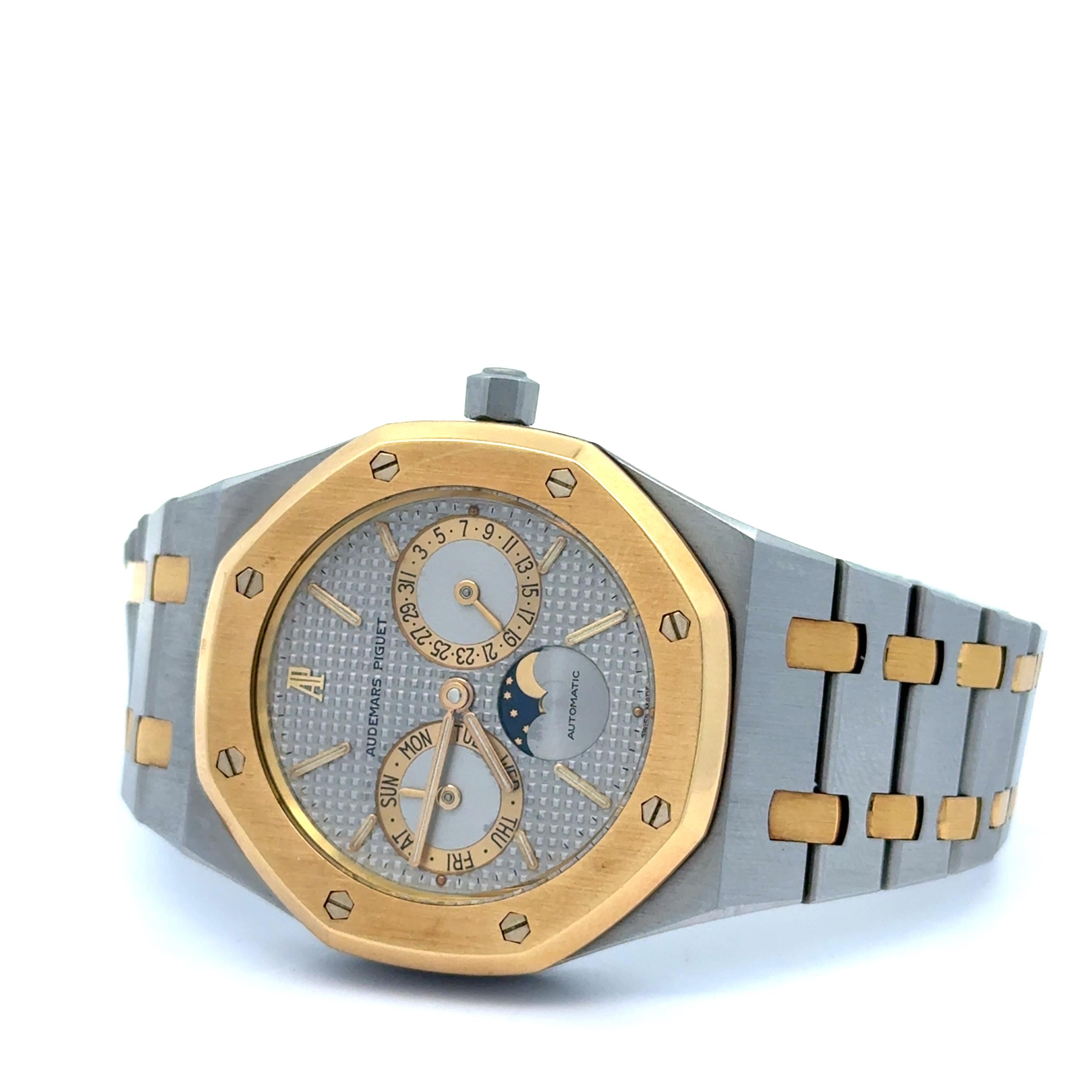 Audemars Piguet Royal Oak 25594SA Moon Phase Two Tone Wrist Watch
