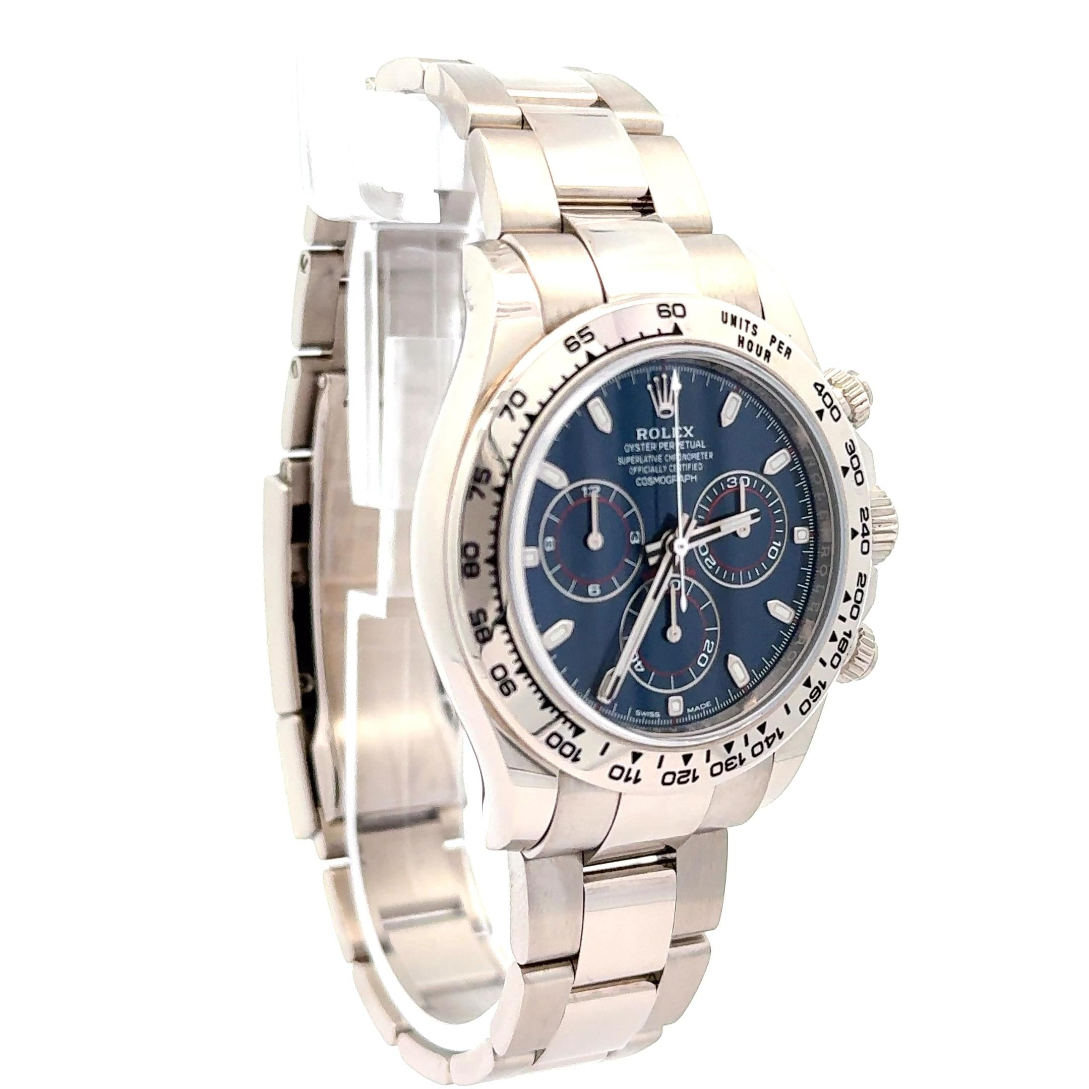 Rolex 2020 Daytona 116509 White Gold Blue Dial 40mm Watch w/ Box and Papers