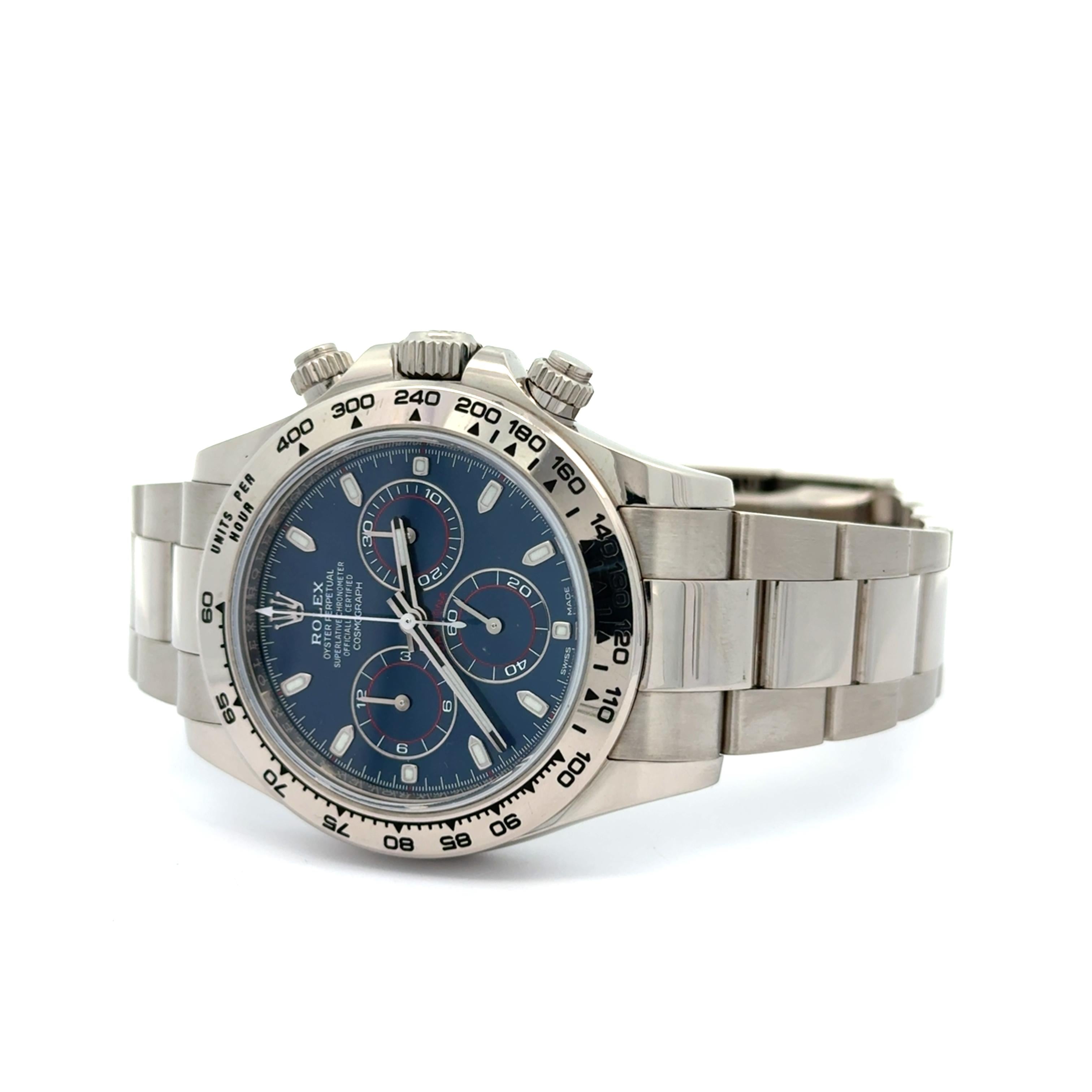 Rolex 2020 Daytona 116509 White Gold Blue Dial 40mm Watch w/ Box and Papers