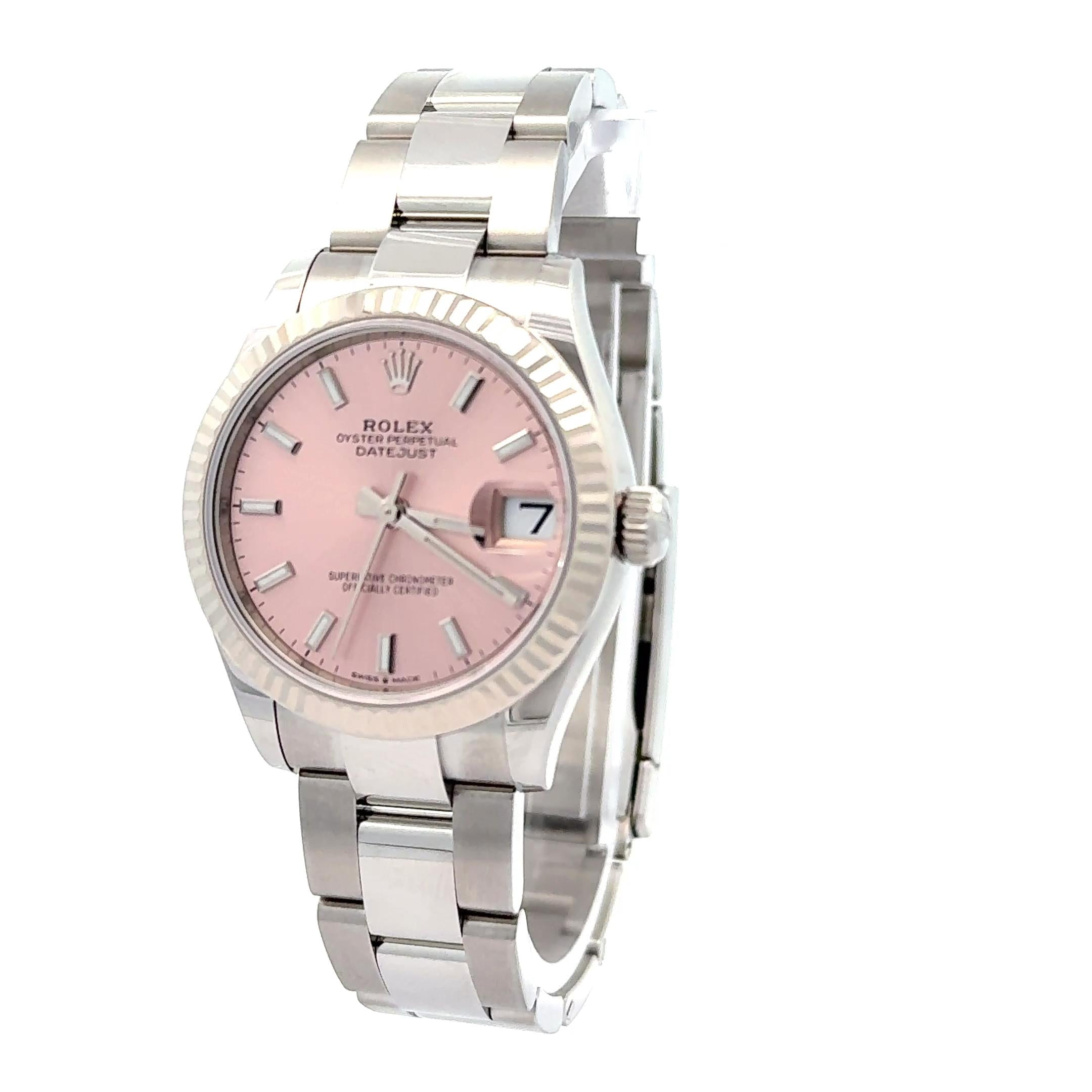Rolex 2025 Datejust 278274 Pink Dial 31mm Stainless Steel Watch w/Box and Papers