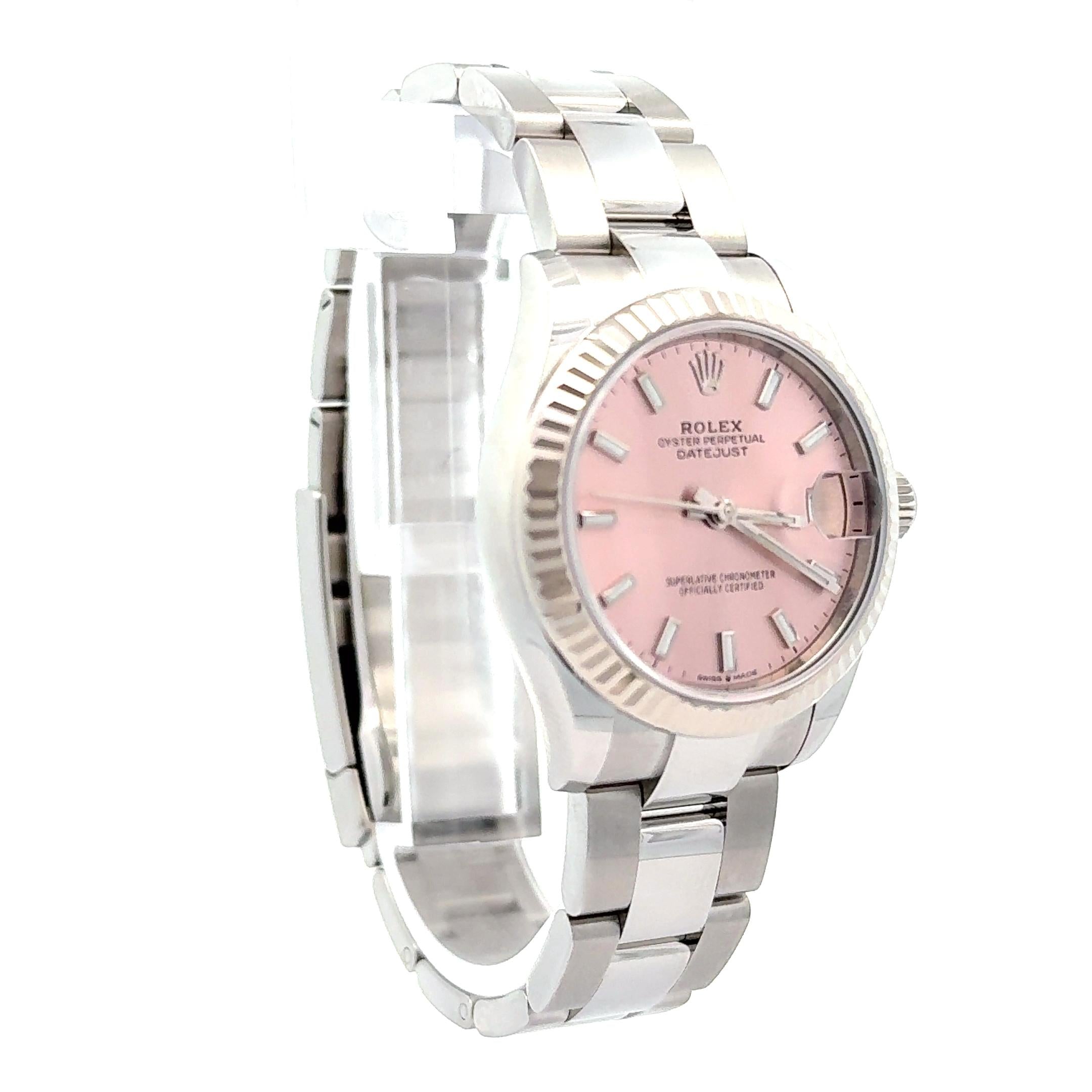 Rolex 2025 Datejust 278274 Pink Dial 31mm Stainless Steel Watch w/Box and Papers
