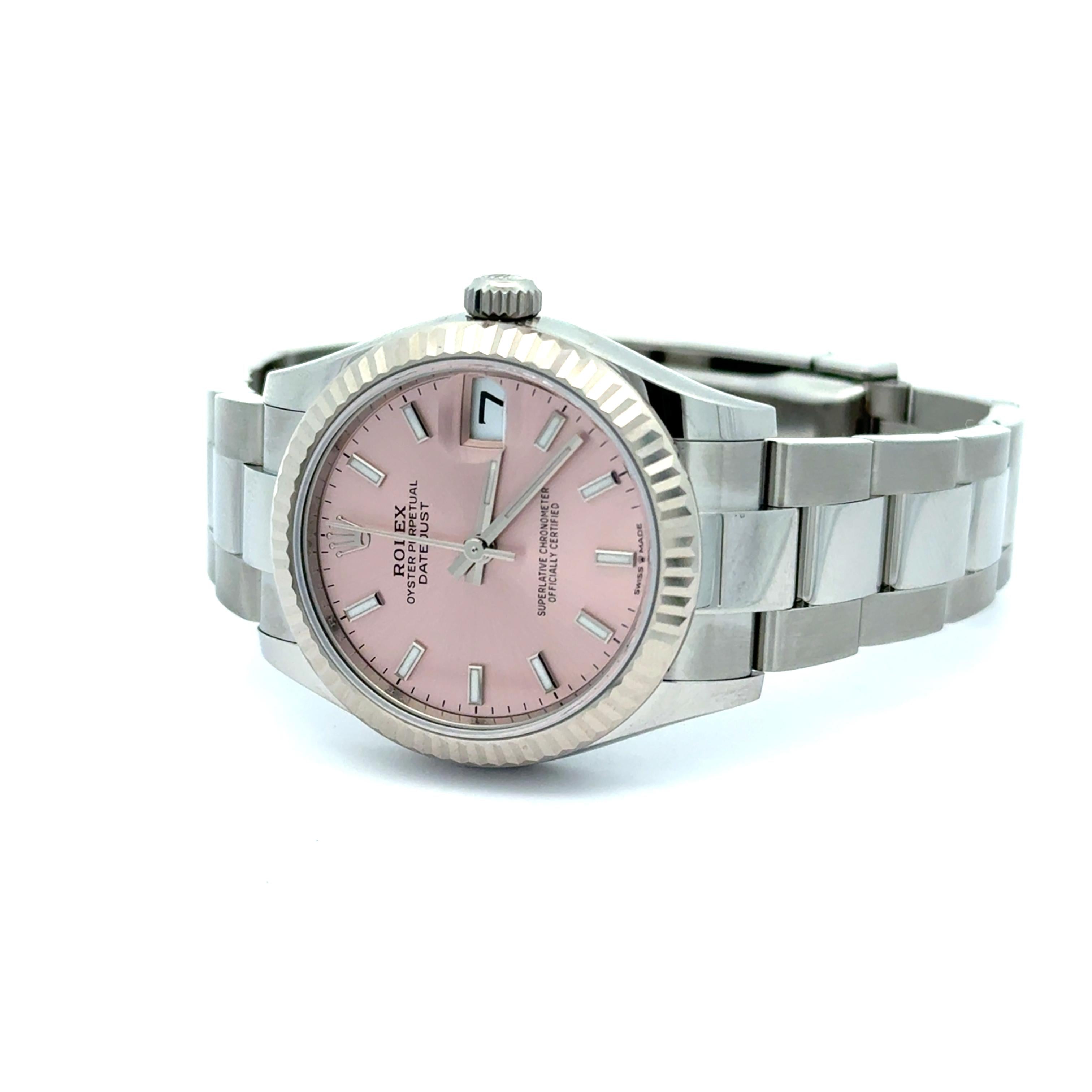 Rolex 2025 Datejust 278274 Pink Dial 31mm Stainless Steel Watch w/Box and Papers