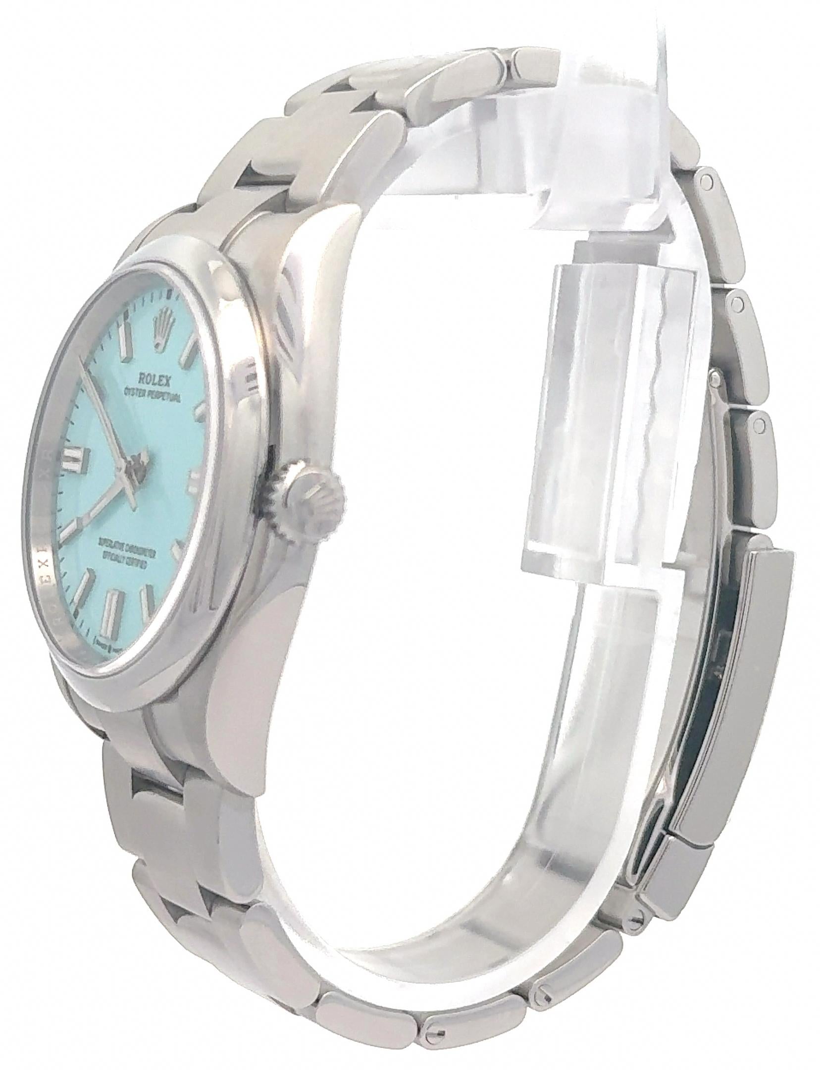 Rolex 2025 Oyster Perpetual 126000 36mm Turquoise Dial Stainless Watch FULL SET