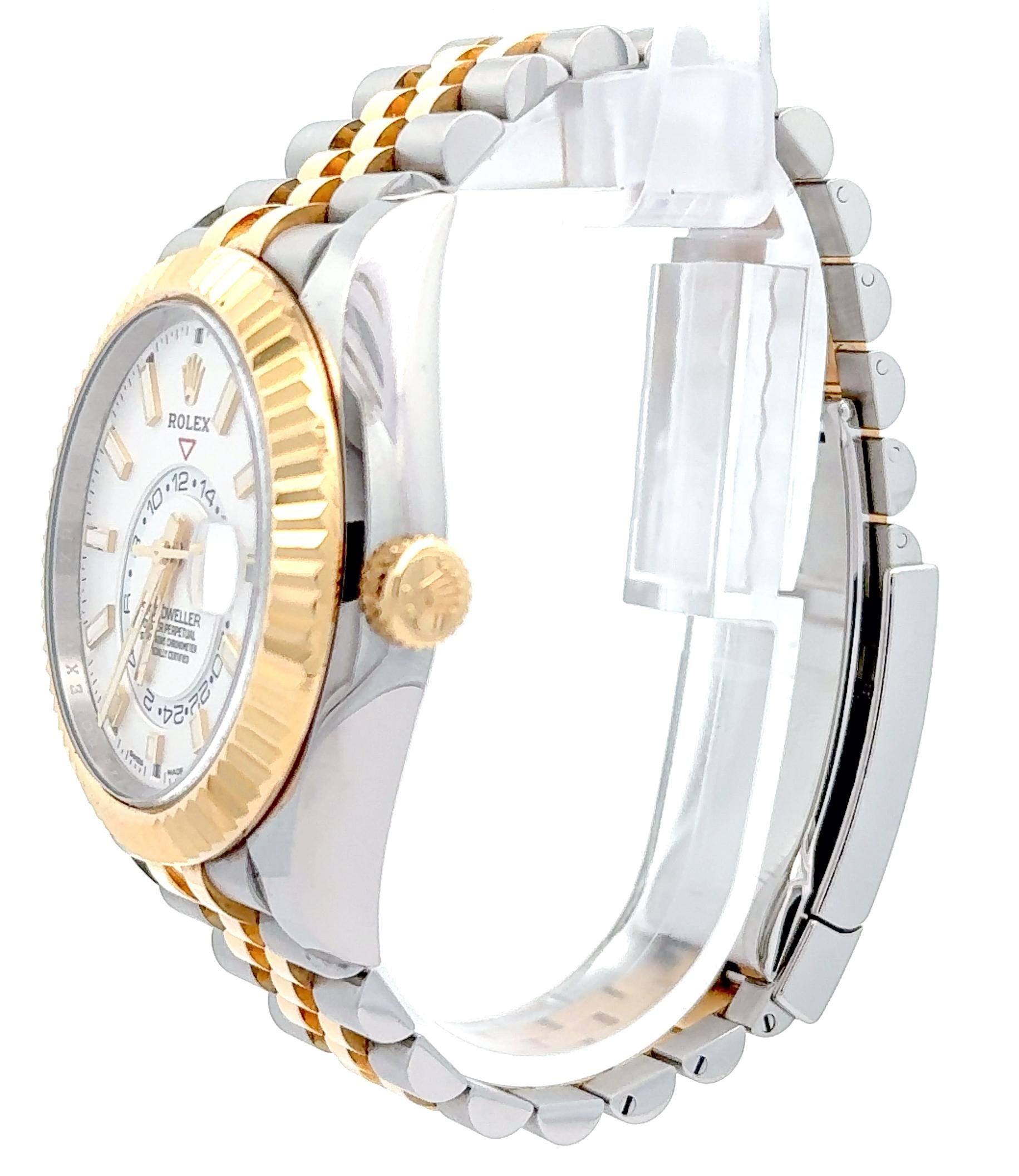 Rolex 2021 Sky-Dweller 326933 White Dial Two-Tone Jubilee 42mm Watch w/ Full Set