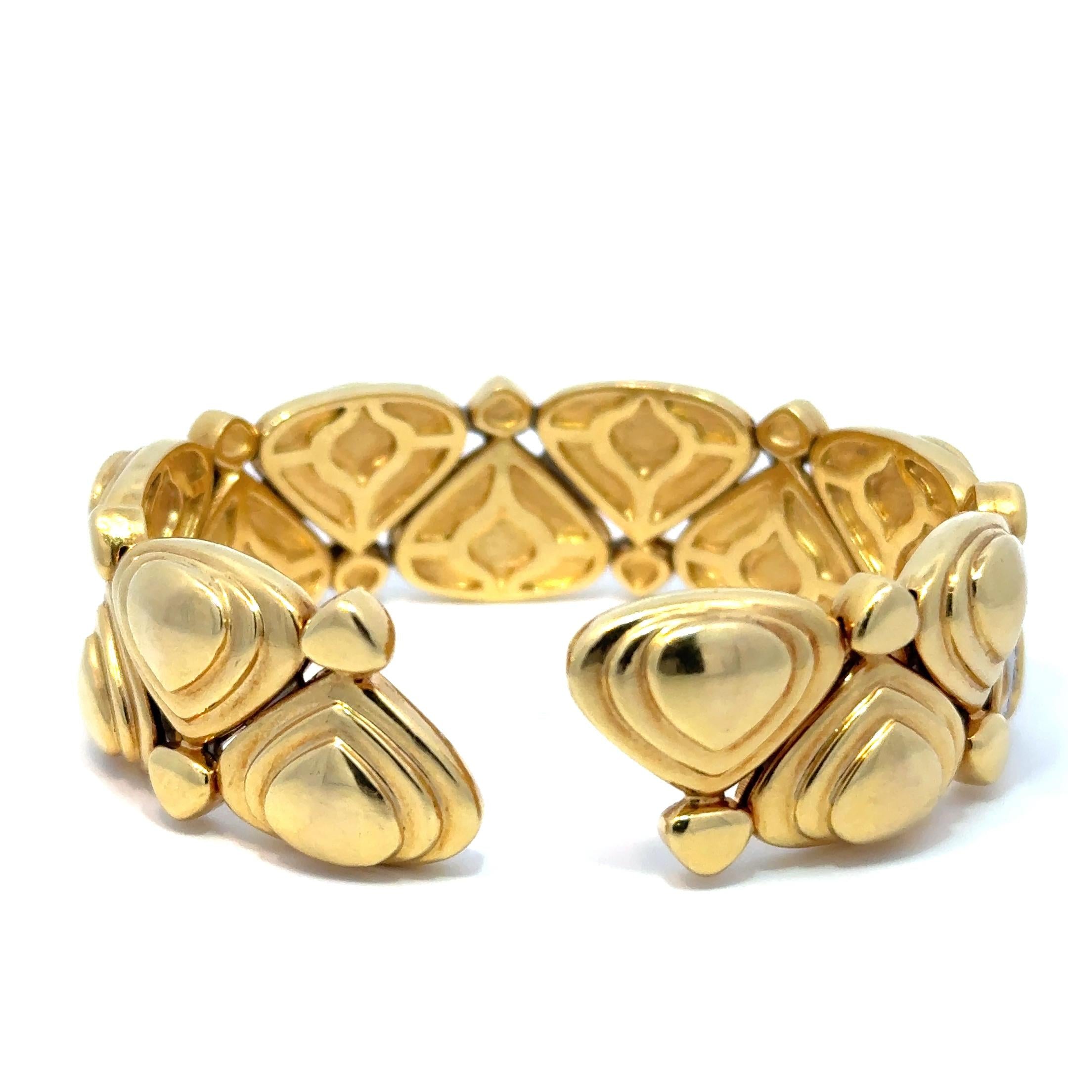 18k Yellow Gold 4.0ct VS Diamond Cuff Bangle Bracelet