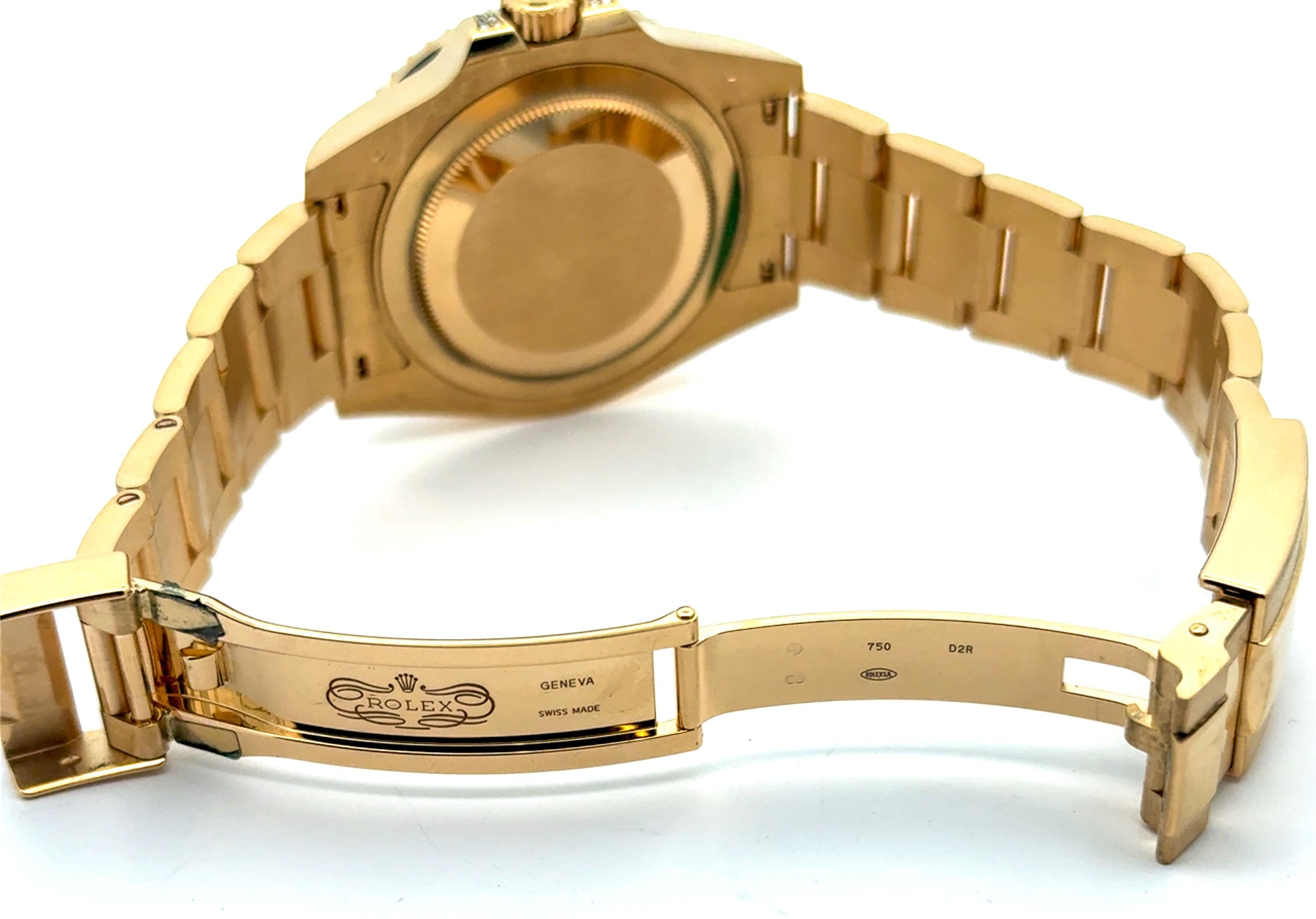 Rolex 2018 GMT-Master II 116758SANR Yellow Gold Black Sapphire and Diamond Watch