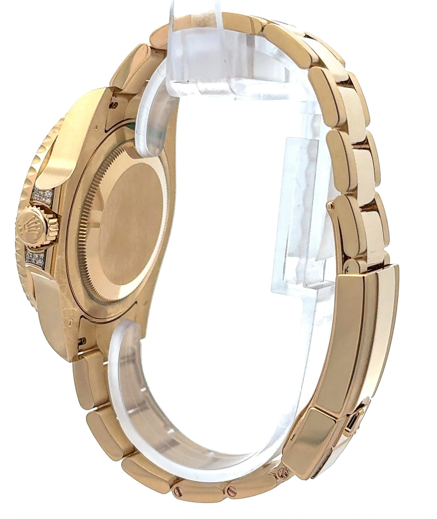 Rolex 2018 GMT-Master II 116758SANR Yellow Gold Black Sapphire and Diamond Watch