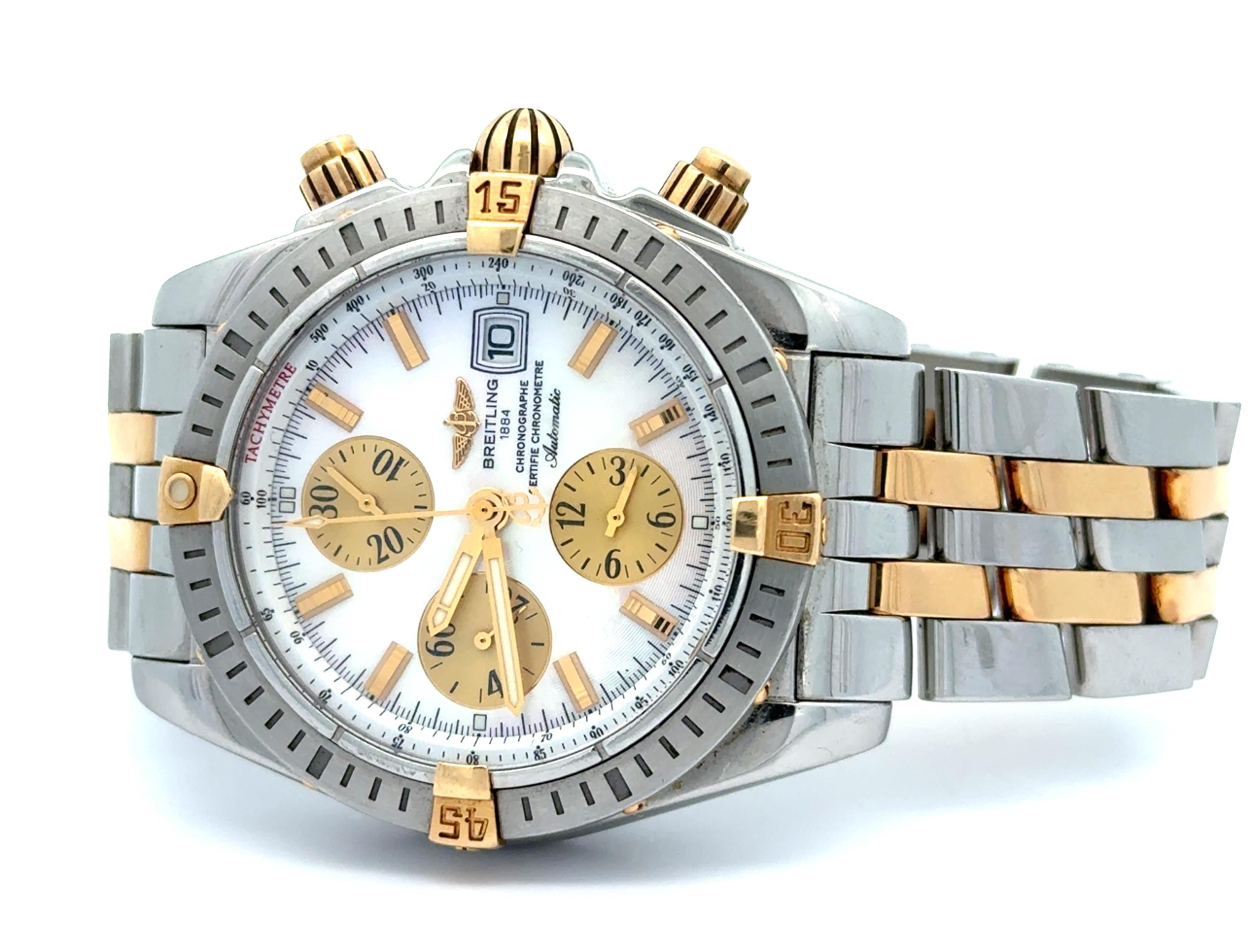 Breitling Chronomat Evolution B13356 44mm MoP Dial Two Tone Wrist Watch