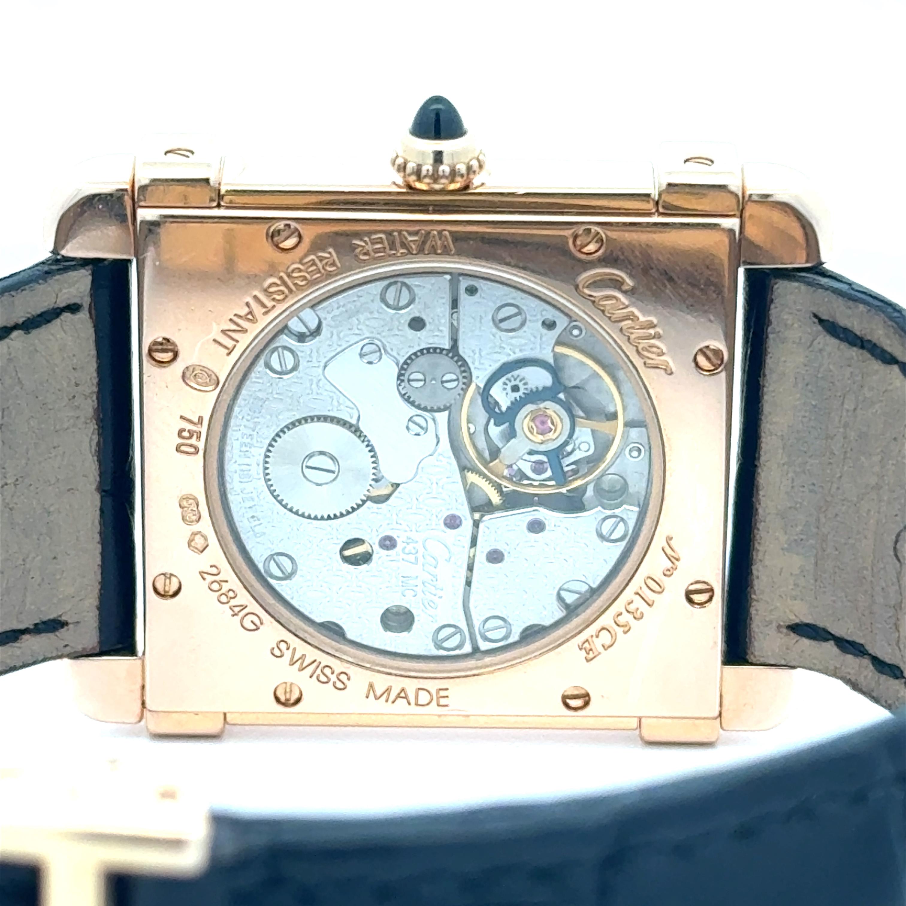 Cartier Tank Chinoise 2684G 18K Rose Gold Wrist Watch w/ Box