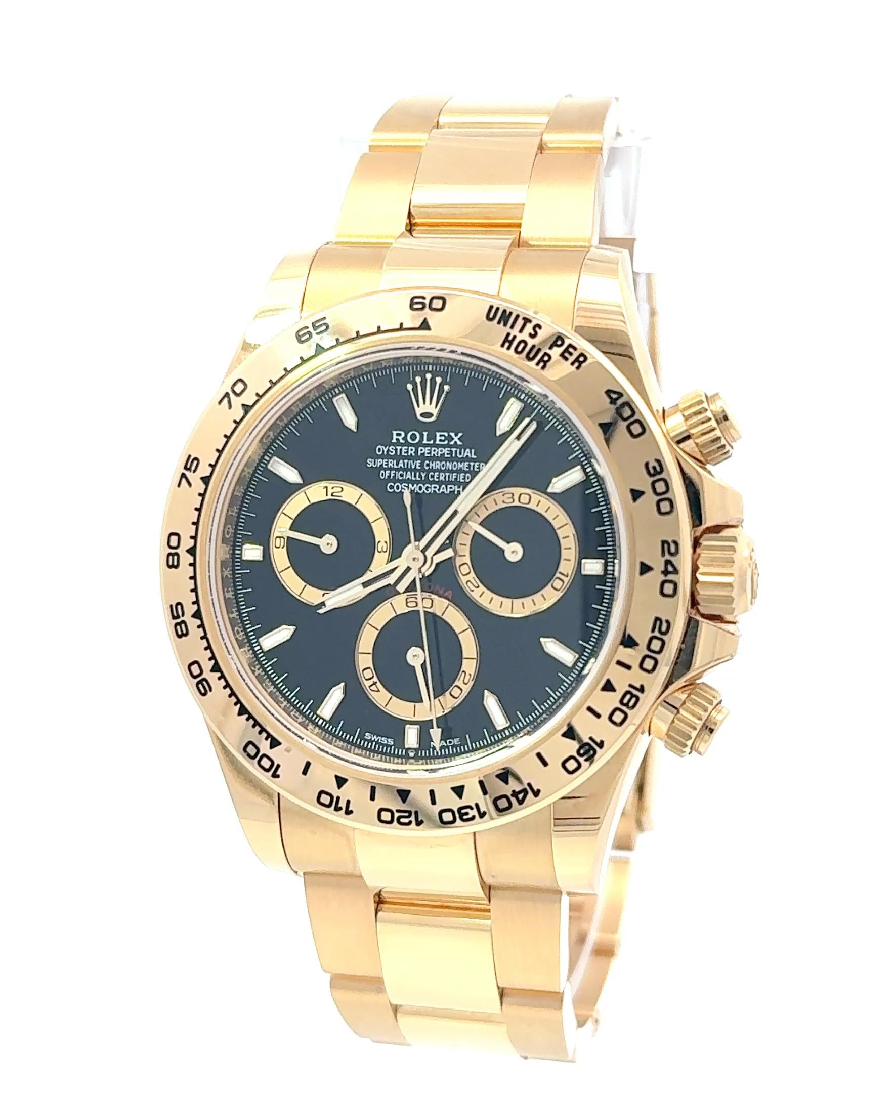 Rolex 2024 Daytona 126508 40mm Yellow Gold Black Dial Watch w/ Box and Papers