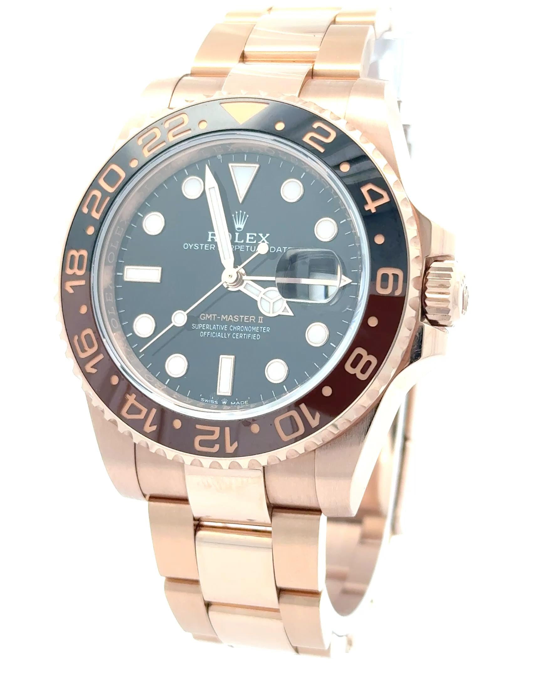 Rolex 2024 GMT-Master II 126715CHNR 40mm Rose Gold Watch w/ FULL SET