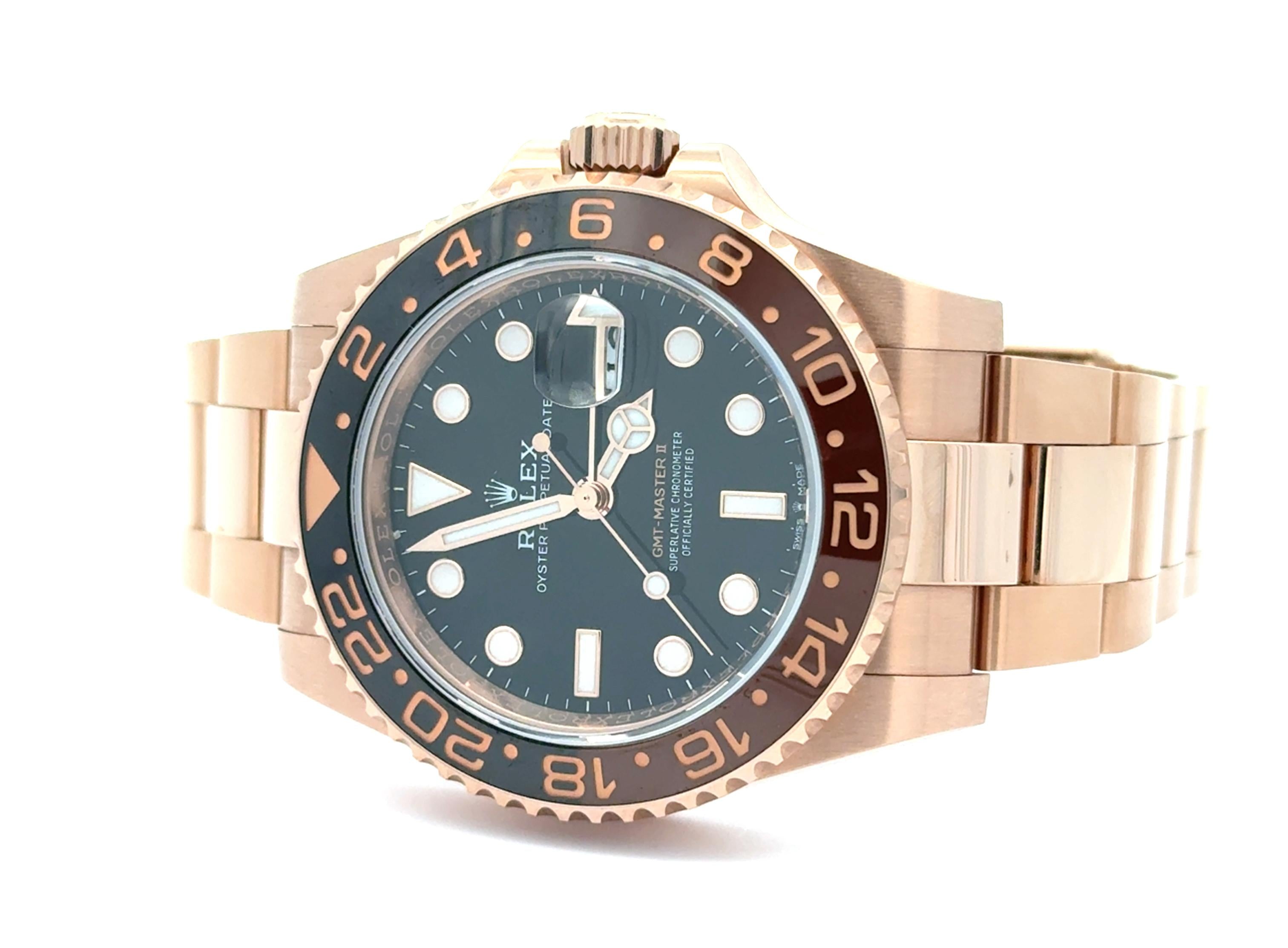 Rolex 2024 GMT-Master II 126715CHNR 40mm Rose Gold Watch w/ FULL SET