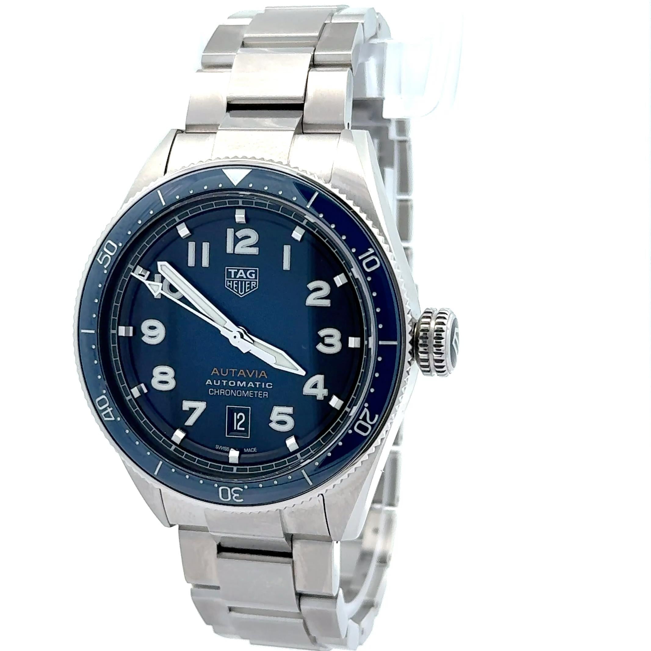 TAG Heuer 2020 Autavia Automatic Chronometer 42mm Watch w/ Box and Card