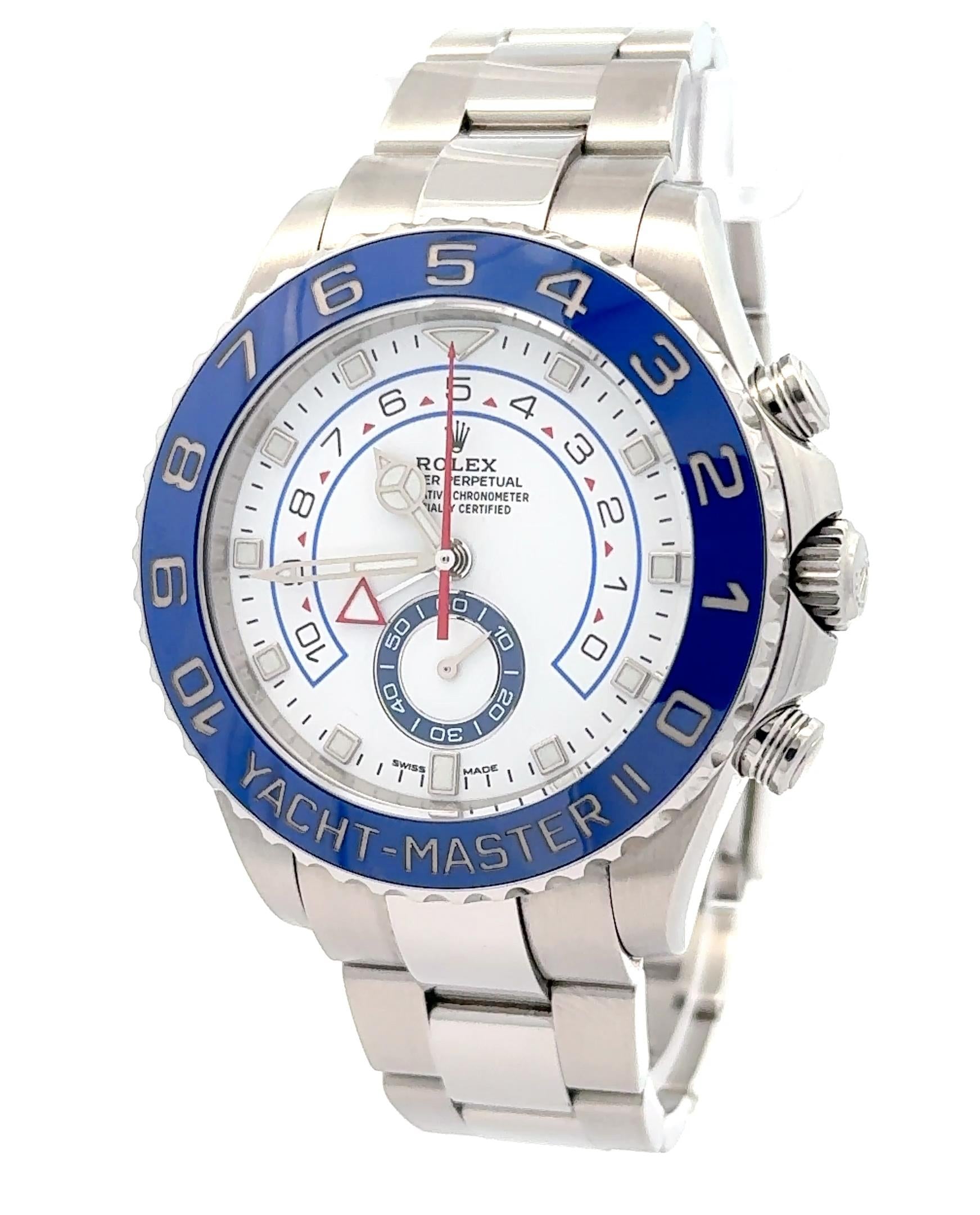 Rolex 2019 Yacht-Master II 116680 44mm White Dial Stainless Watch w/ Card