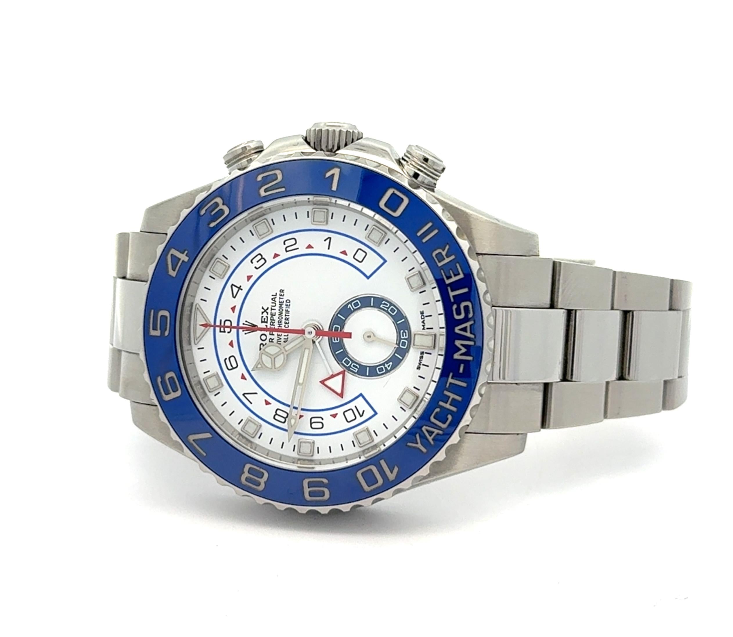 Rolex 2019 Yacht-Master II 116680 44mm White Dial Stainless Watch w/ Card